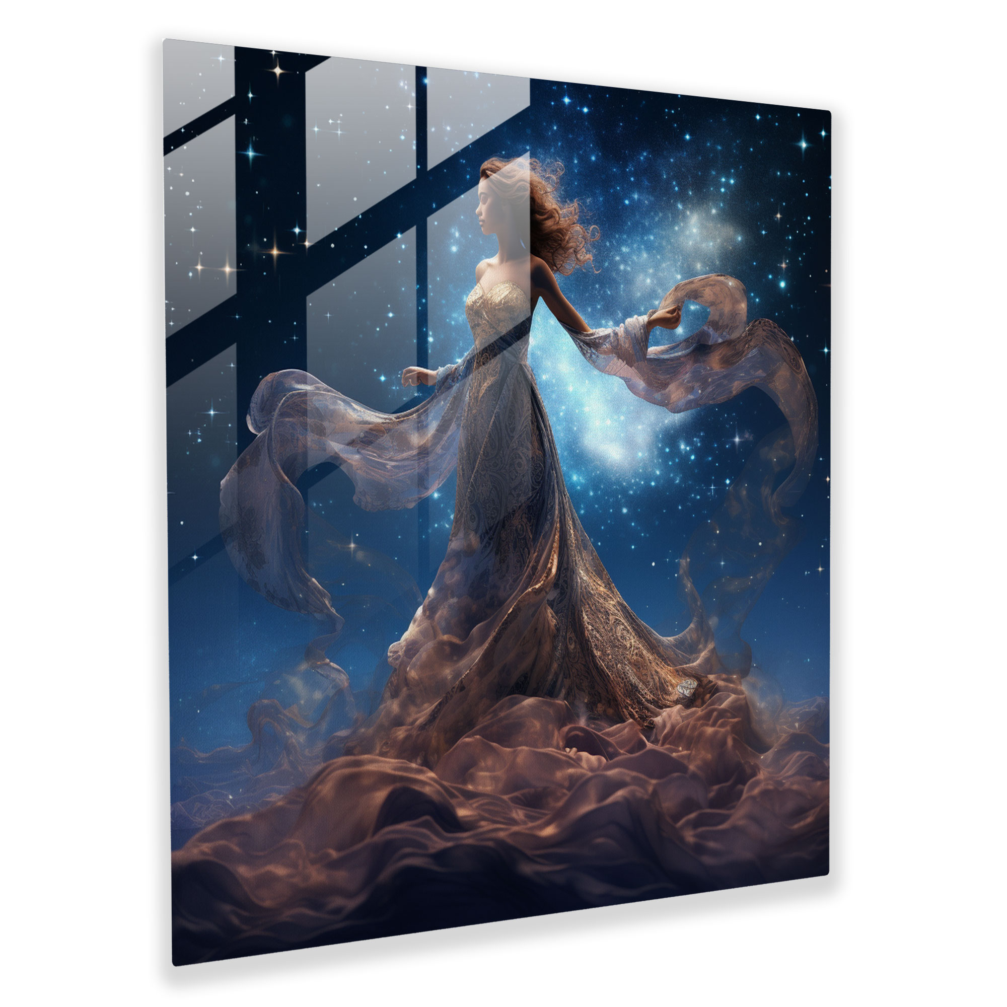 Celestial Essence Glass Print - Spiritual, Night Sky, Glass Art, Glass Wall Art
