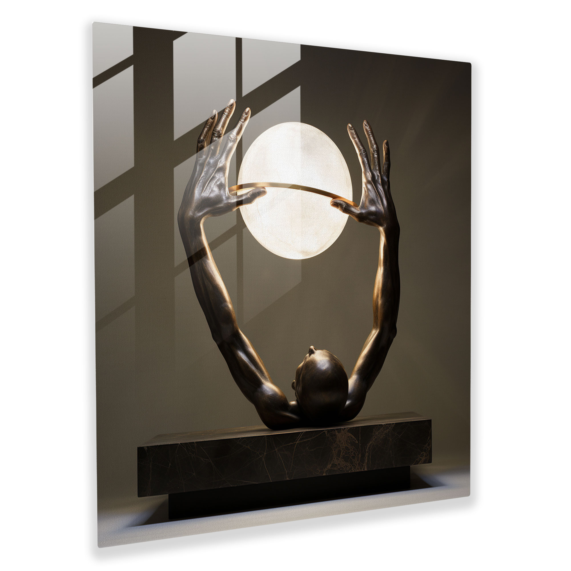 Enlightened Touch Glass Print - Spiritual, Glass Wall Art, Wall Decoration, Modern Art