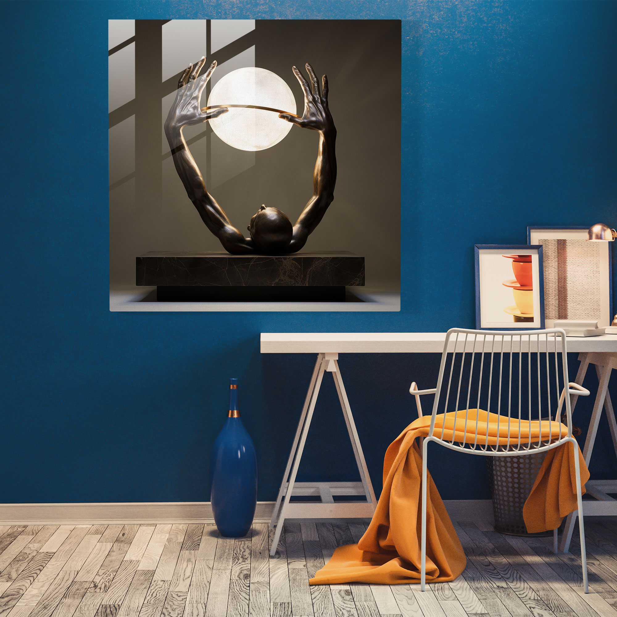 Enlightened Touch Glass Print - Spiritual, Glass Wall Art, Wall Decoration, Modern Art