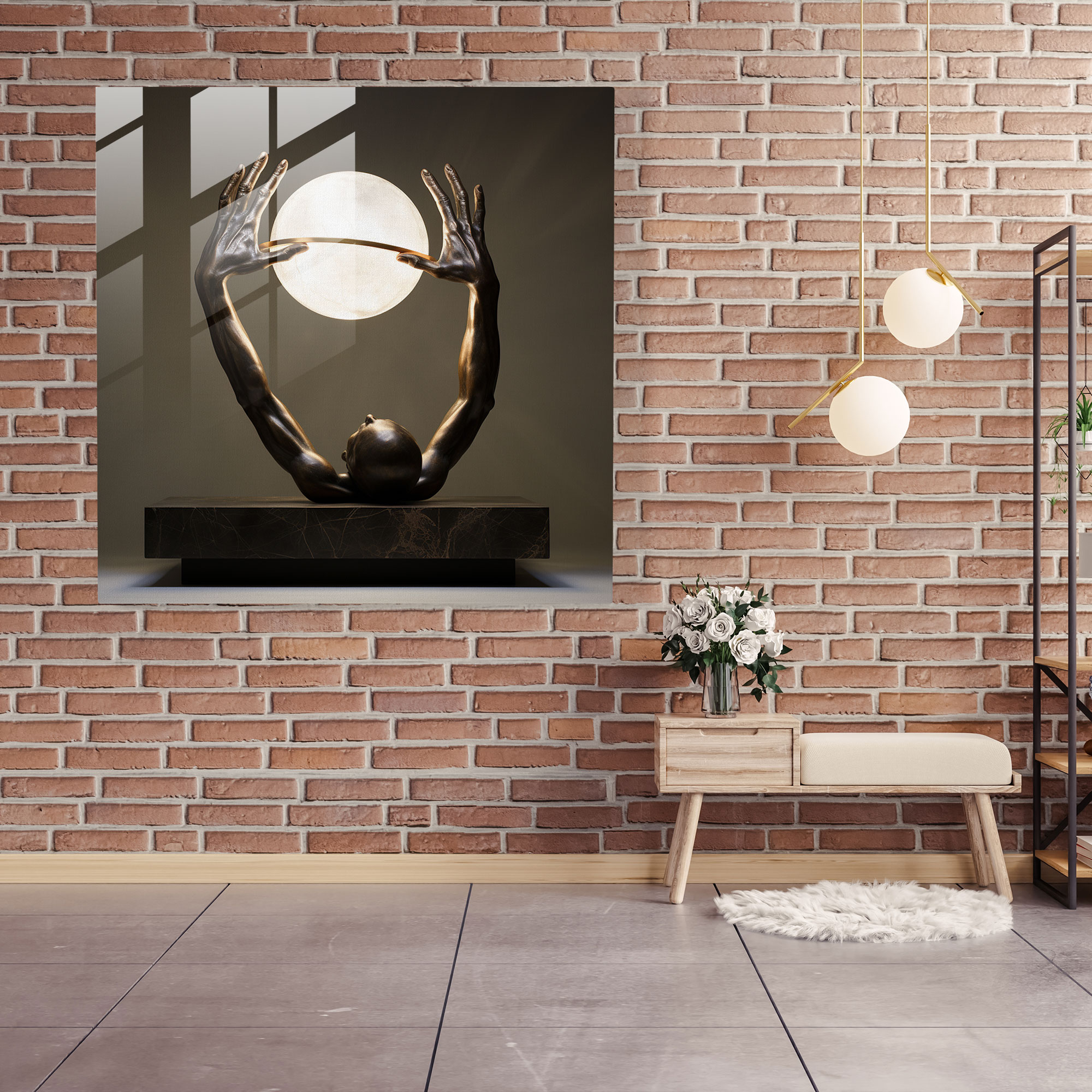 Enlightened Touch Glass Print - Spiritual, Glass Wall Art, Wall Decoration, Modern Art