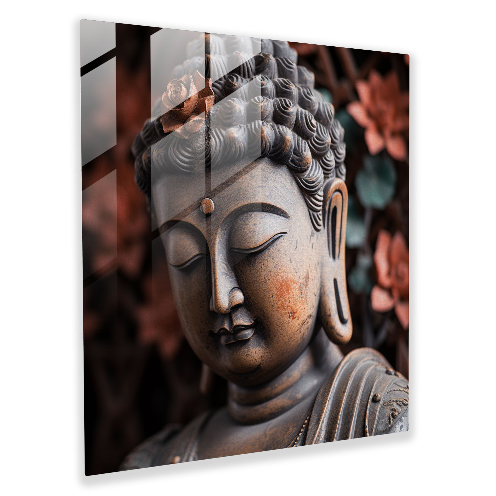 Tranquil Enlightened Glass Print - Spiritual, Buddha, Glass Wall Art, Home Decoration
