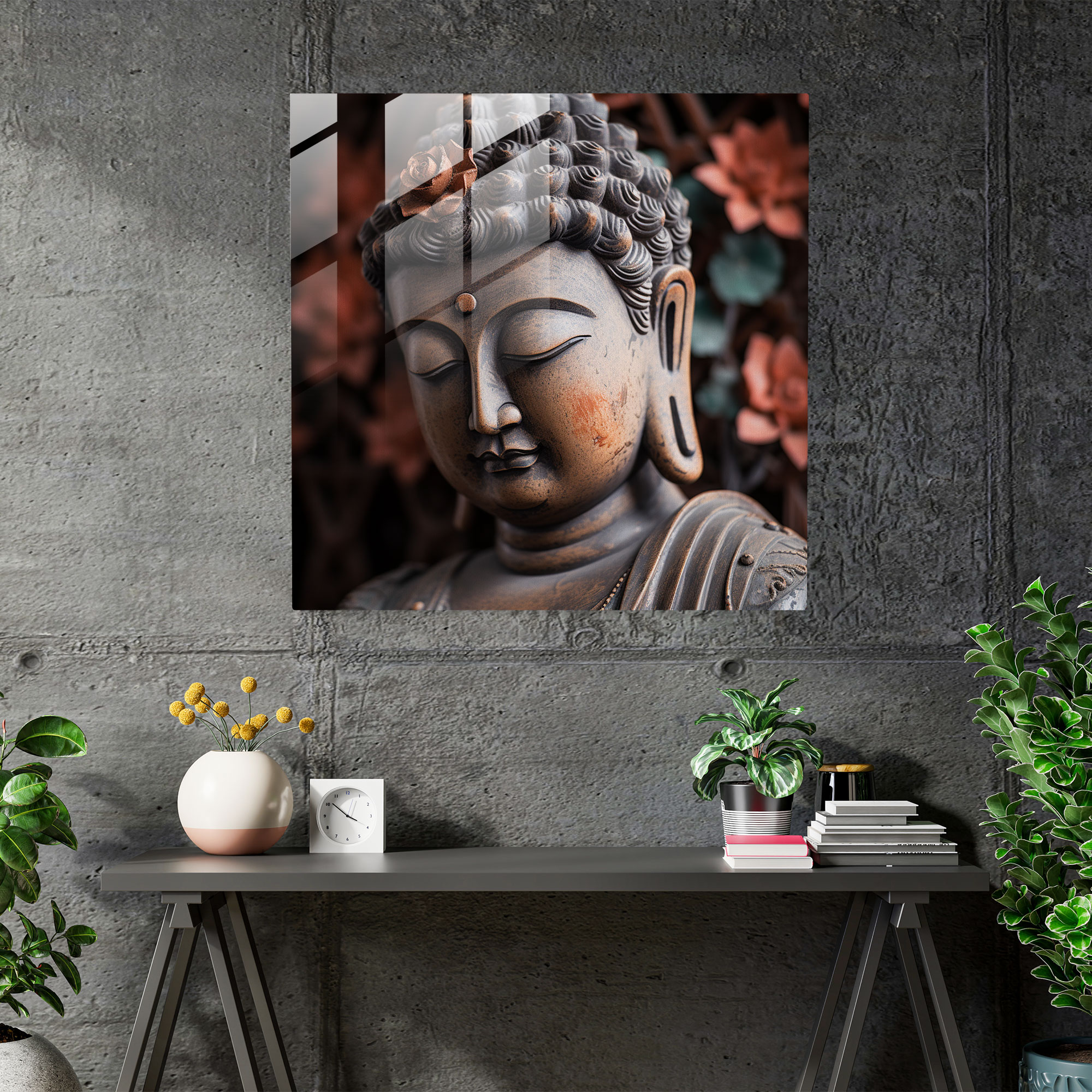 Tranquil Enlightened Glass Print - Spiritual, Buddha, Glass Wall Art, Home Decoration