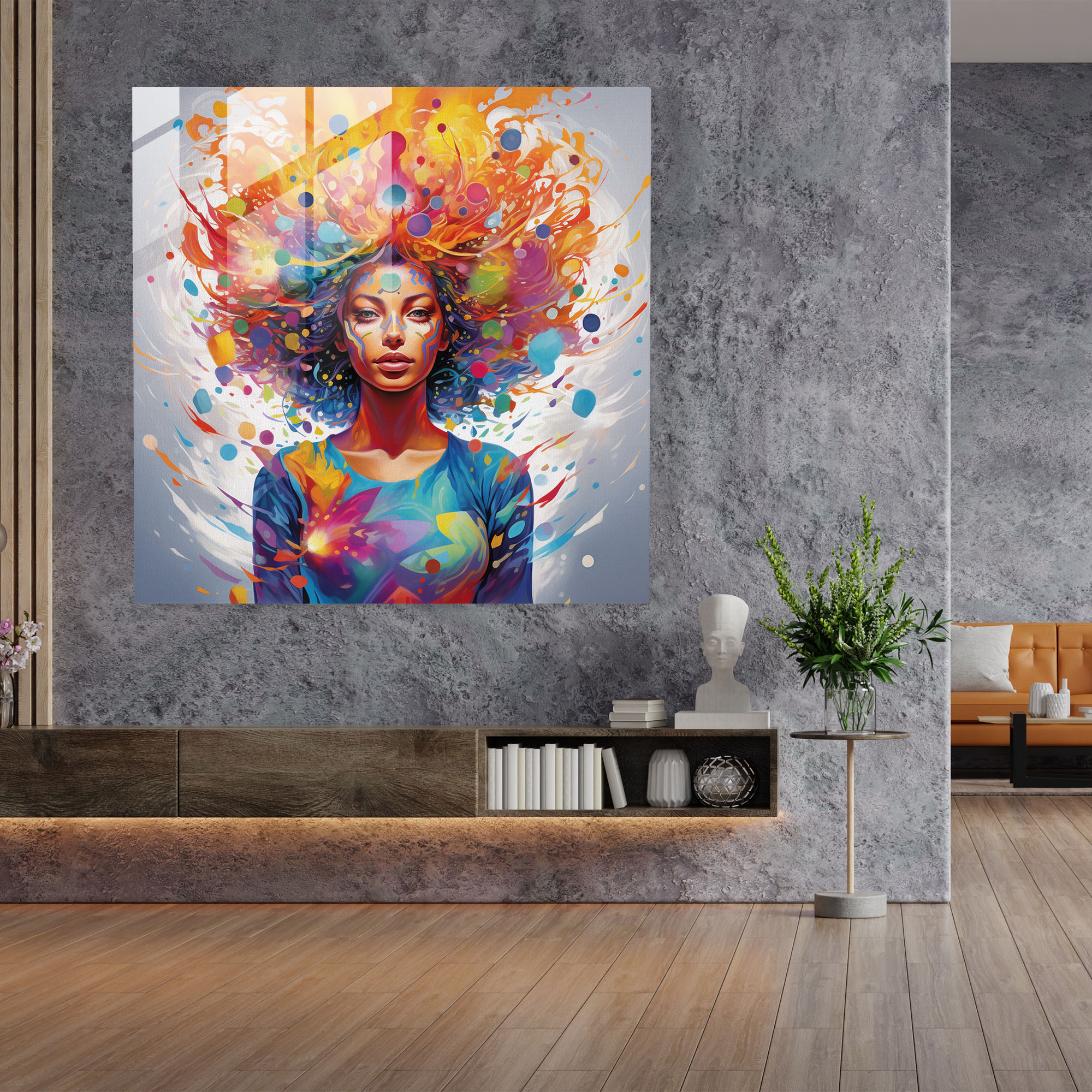 Chakra Burst Glass Print - Spiritual, Chakras, Wall Decoration, Pop Art