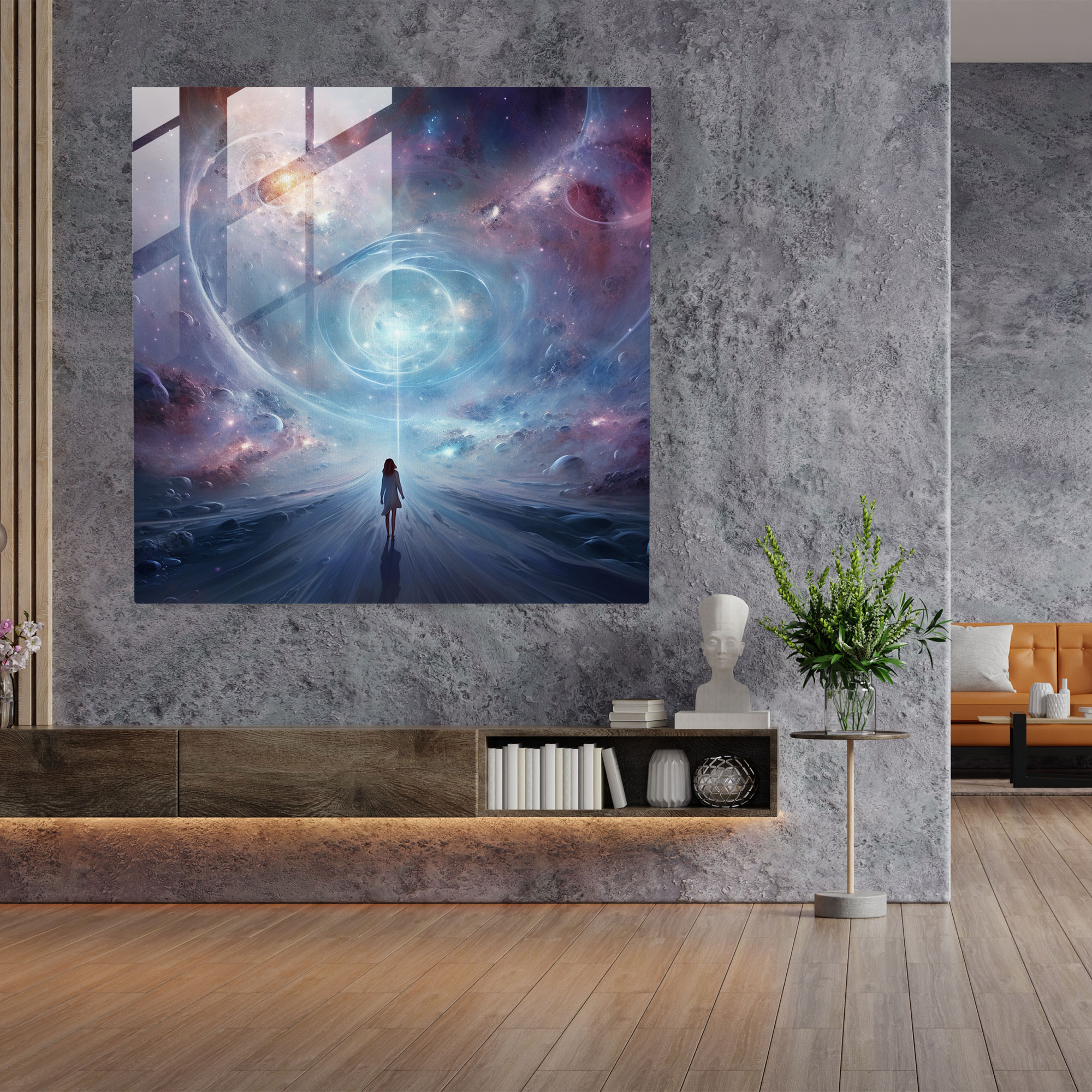 Celestial Essence Glass Print - Spiritual, Ethereal, Glass Print, Celestial Beings
