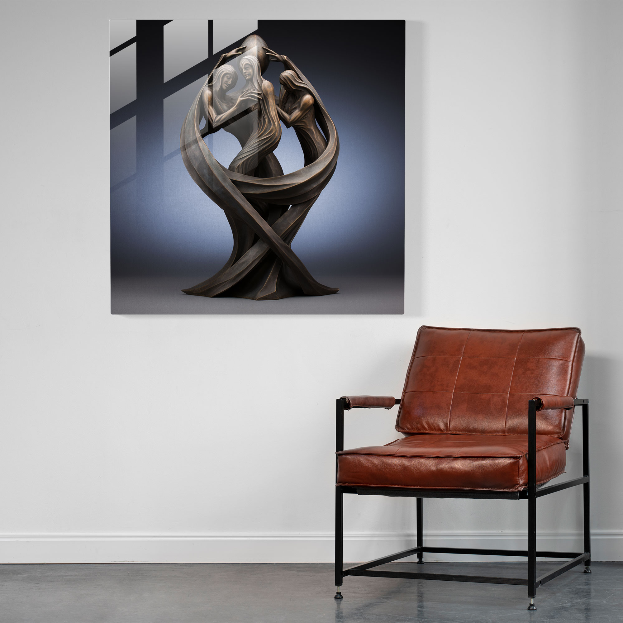 Eternal Connection Glass Print - Spiritual, Abstract Sculpture, Spiritual, Wall Decoration