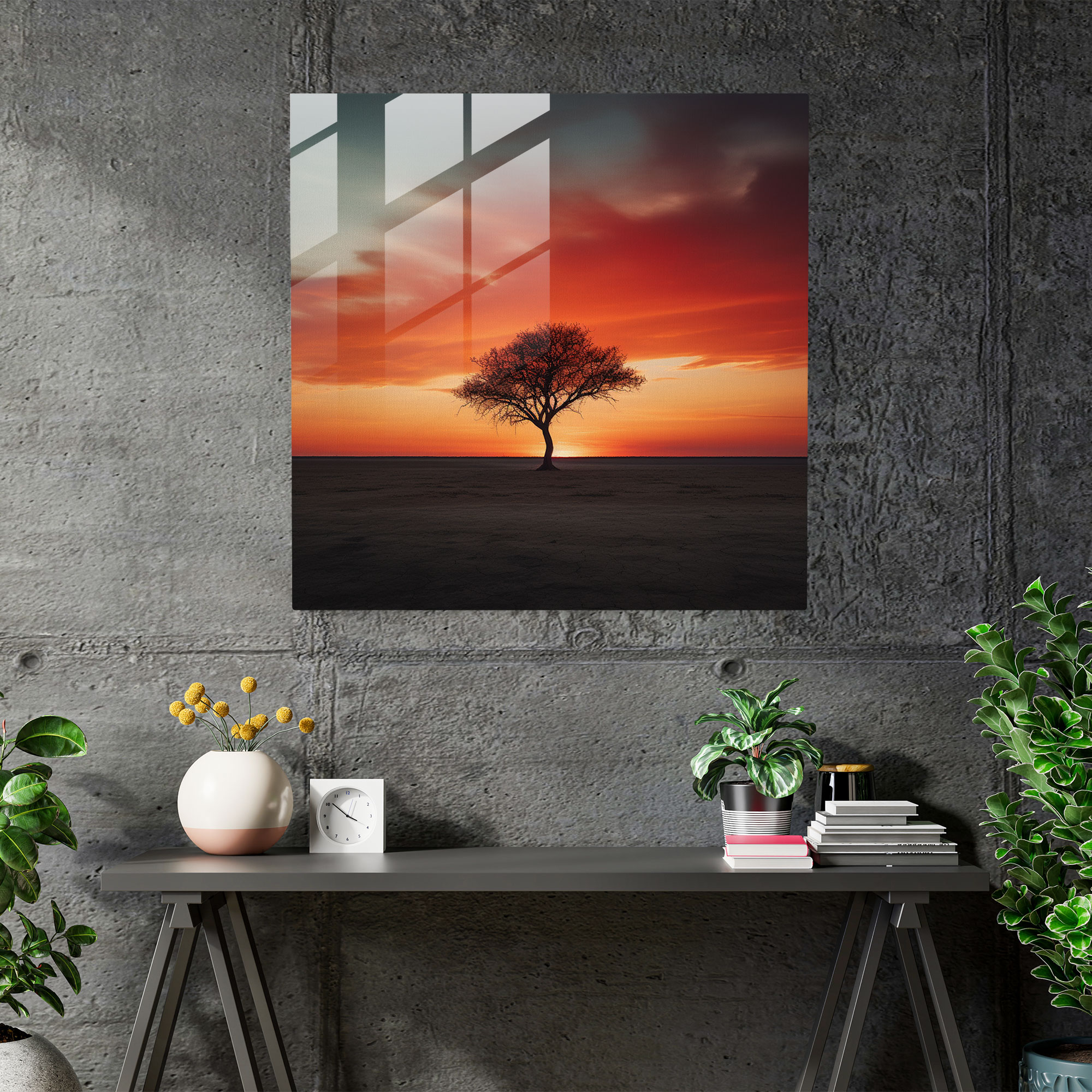 Solitude At Sunset Glass Print - Sunset, Sunset, Home Decoration, Elegance