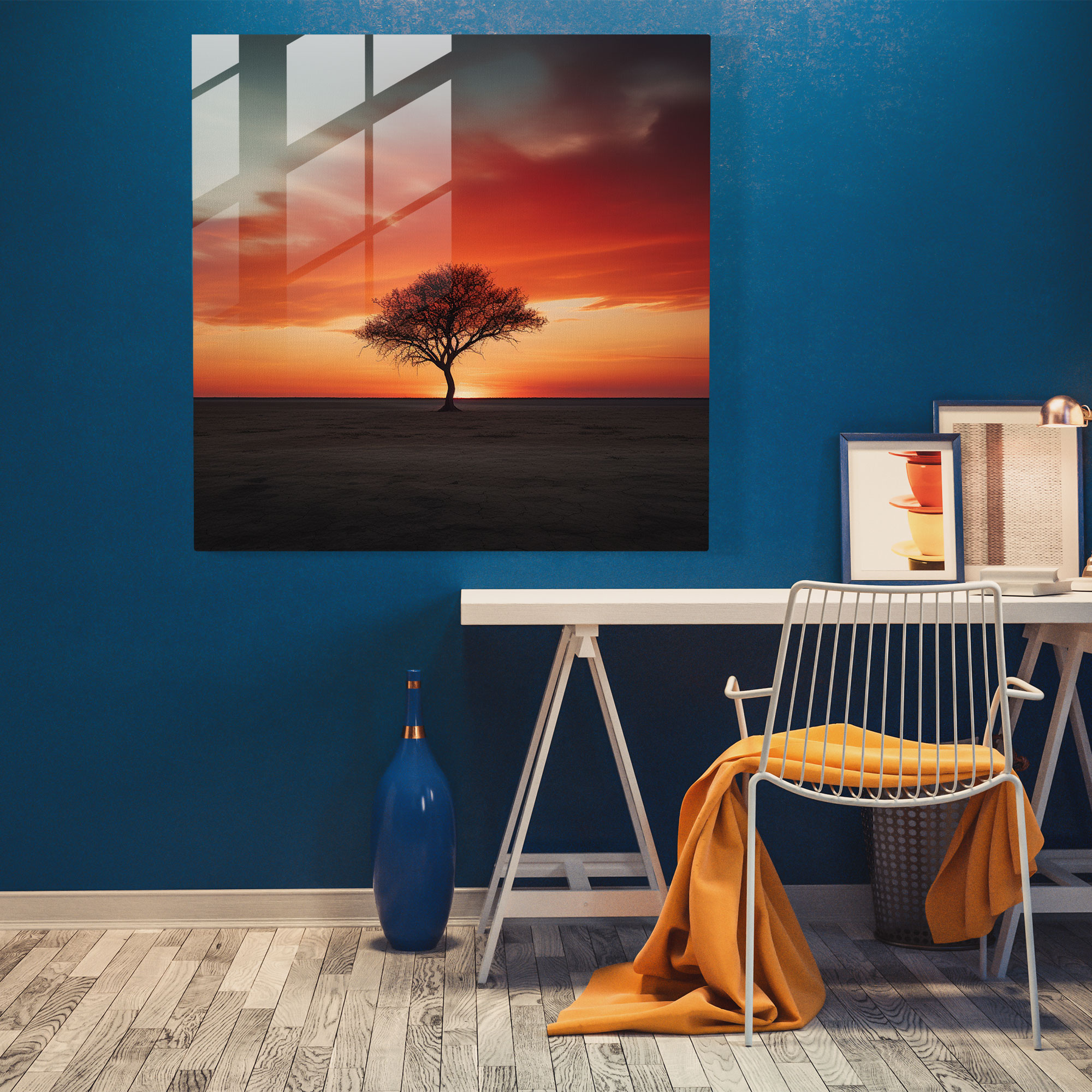 Solitude At Sunset Glass Print - Sunset, Sunset, Home Decoration, Elegance