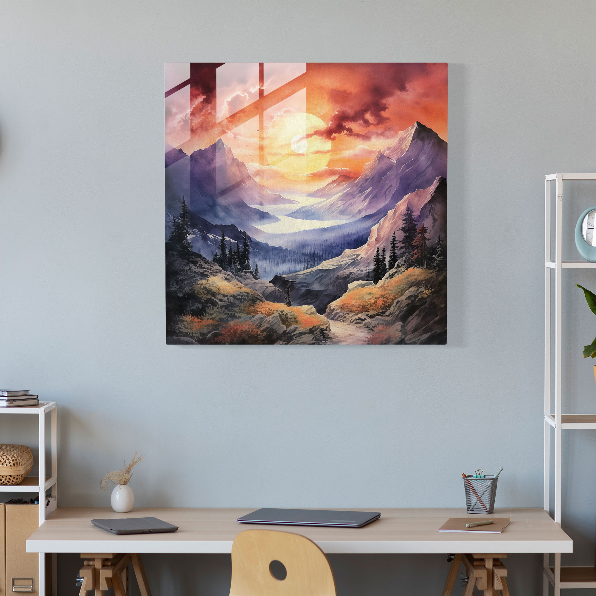 Enchanting Sunset Glass Print - Sunset, Home Decoration, Modern Art, Magic
