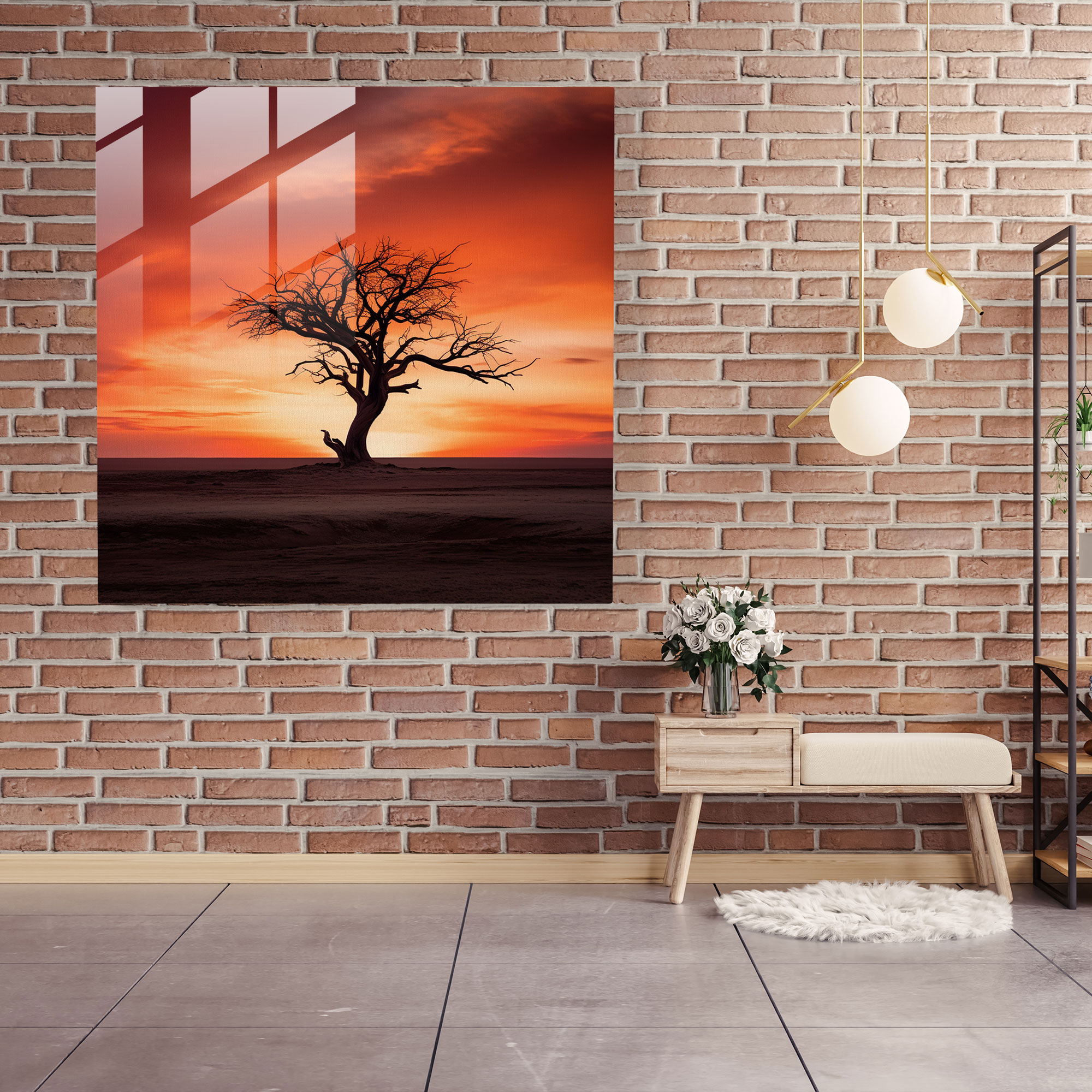 Minimalist Sunset Glass Print - Sunset, Wall Decoration, Glass Art, Modern Art