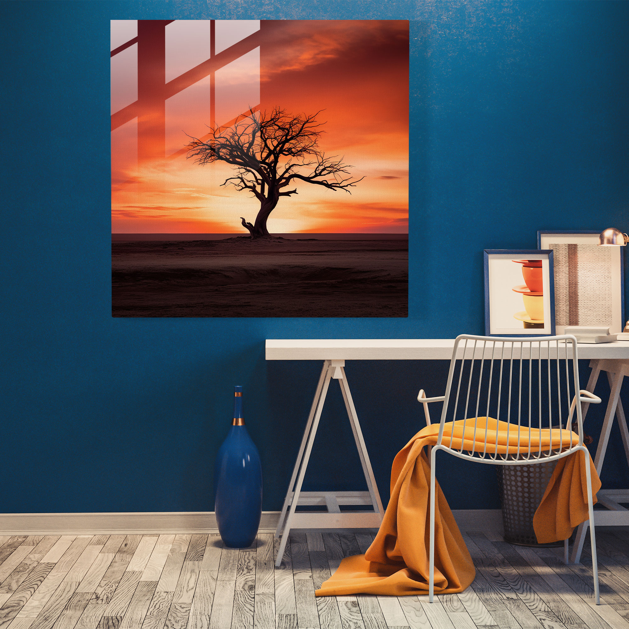 Minimalist Sunset Glass Print - Sunset, Wall Decoration, Glass Art, Modern Art