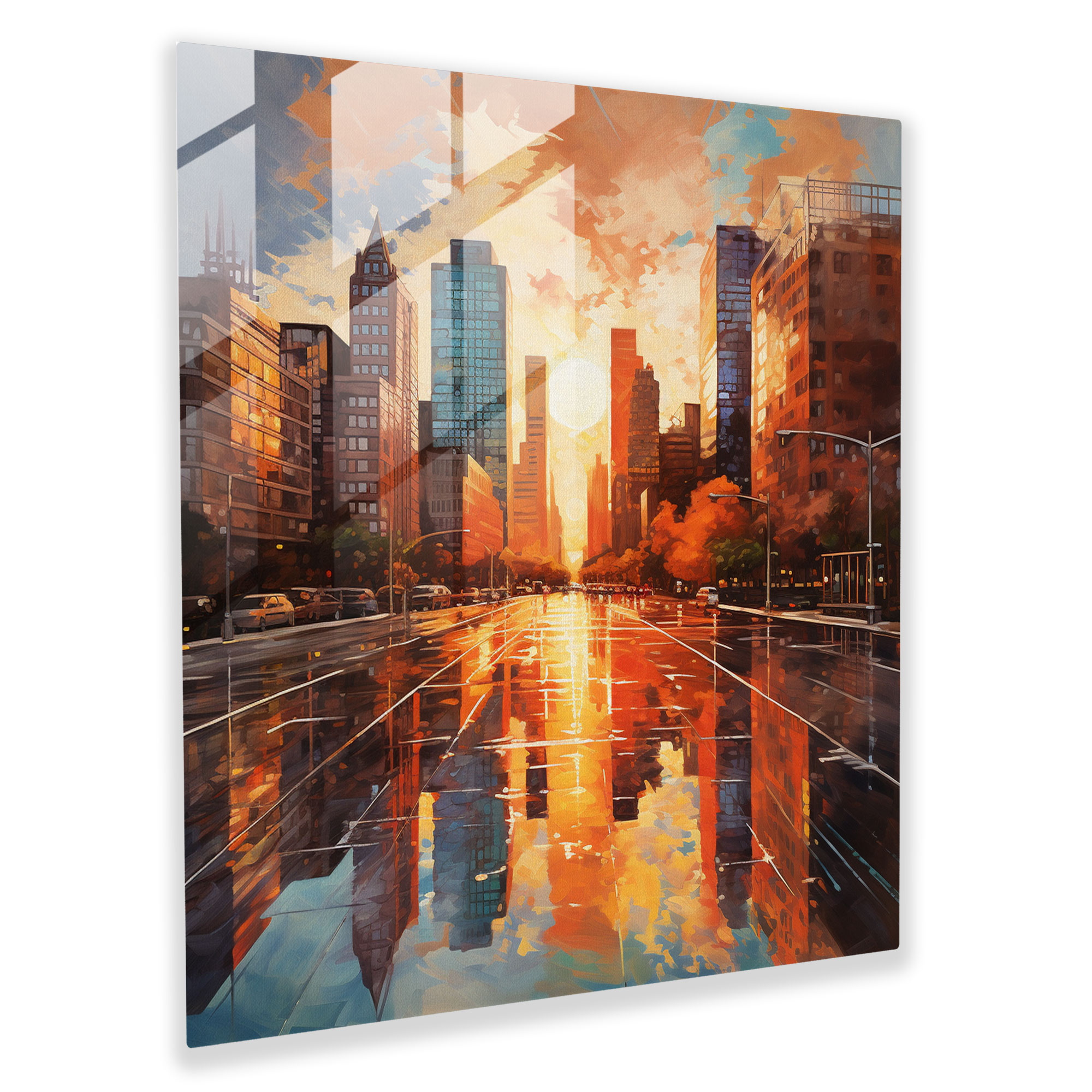 Contemporary Sunset Glass Print - Sunset, Home Decoration, Glass Art, Sunset
