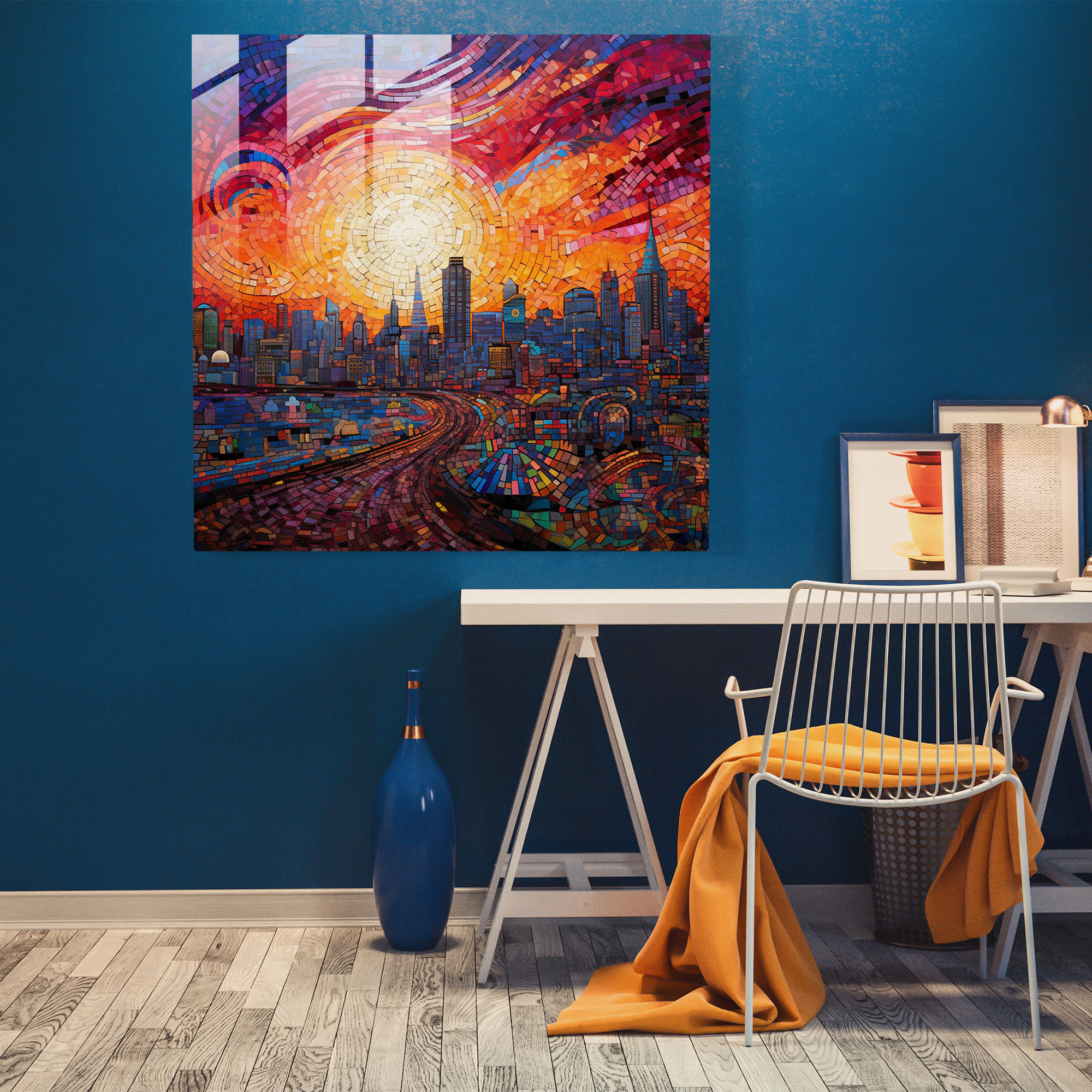 Contemporary Sunset Mosaic - Sunset, Modern Art, Home Decoration, Contemporary Design