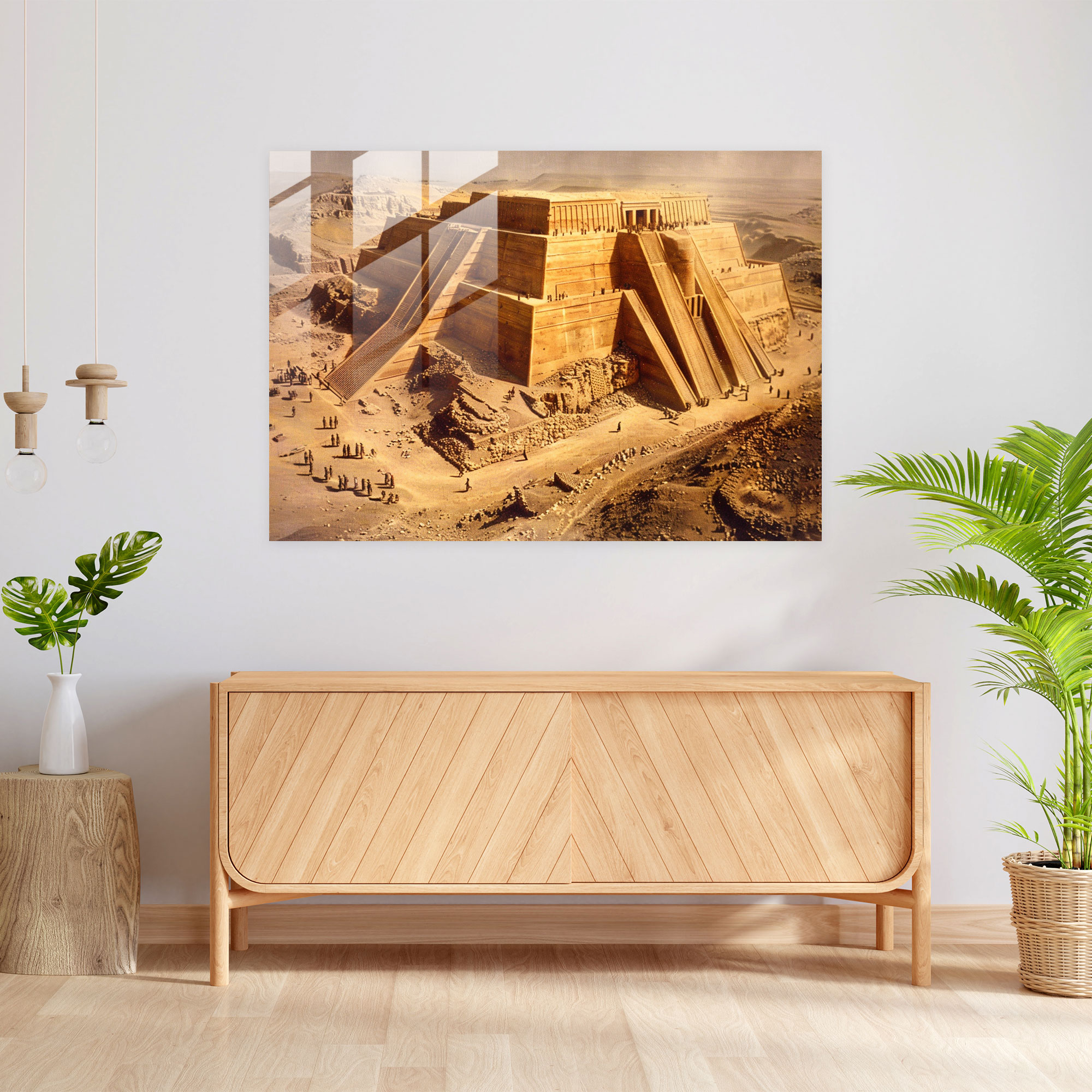 Sumerische Wanddekoration - Glasbild mit sumerischem Design