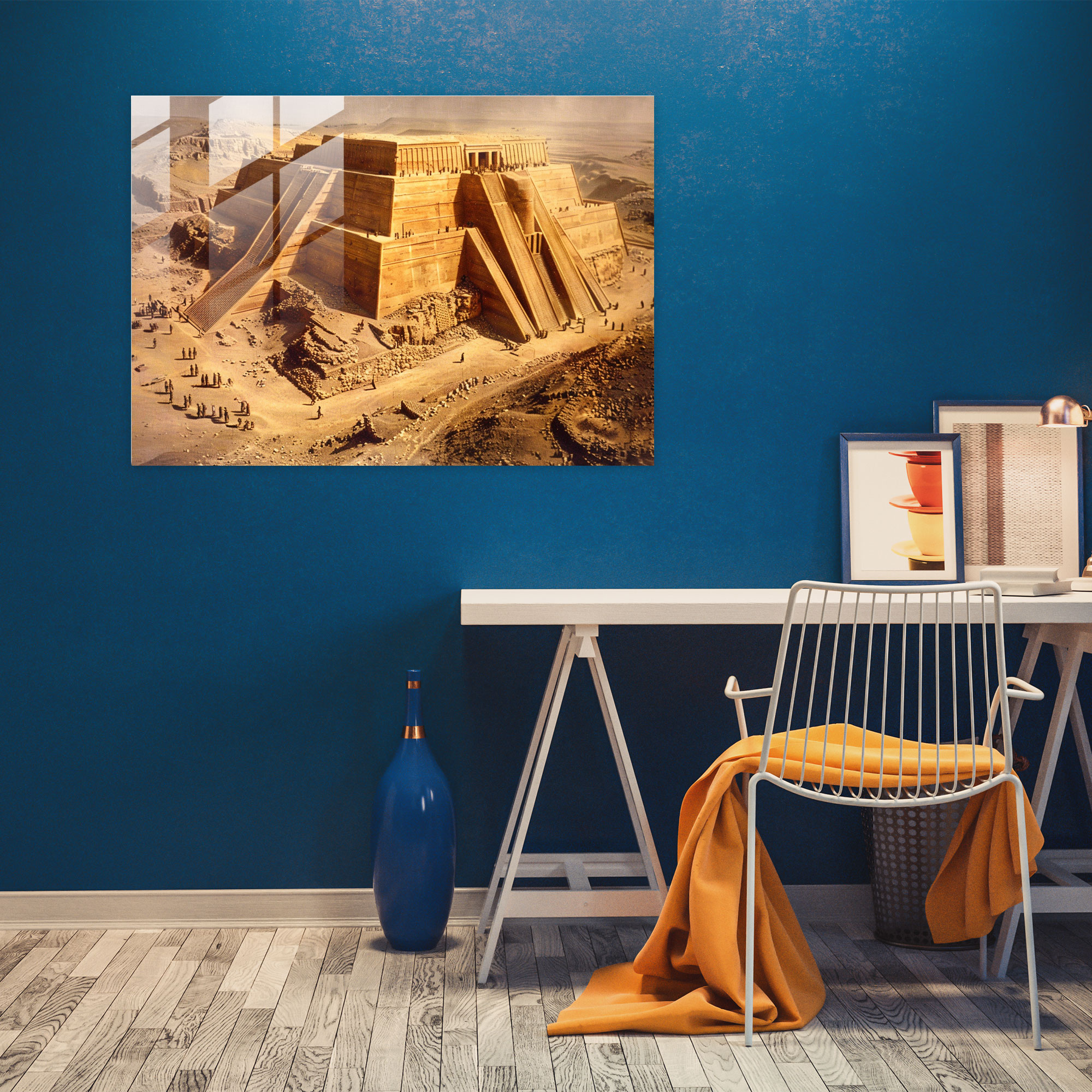 Sumerische Wanddekoration - Glasbild mit sumerischem Design