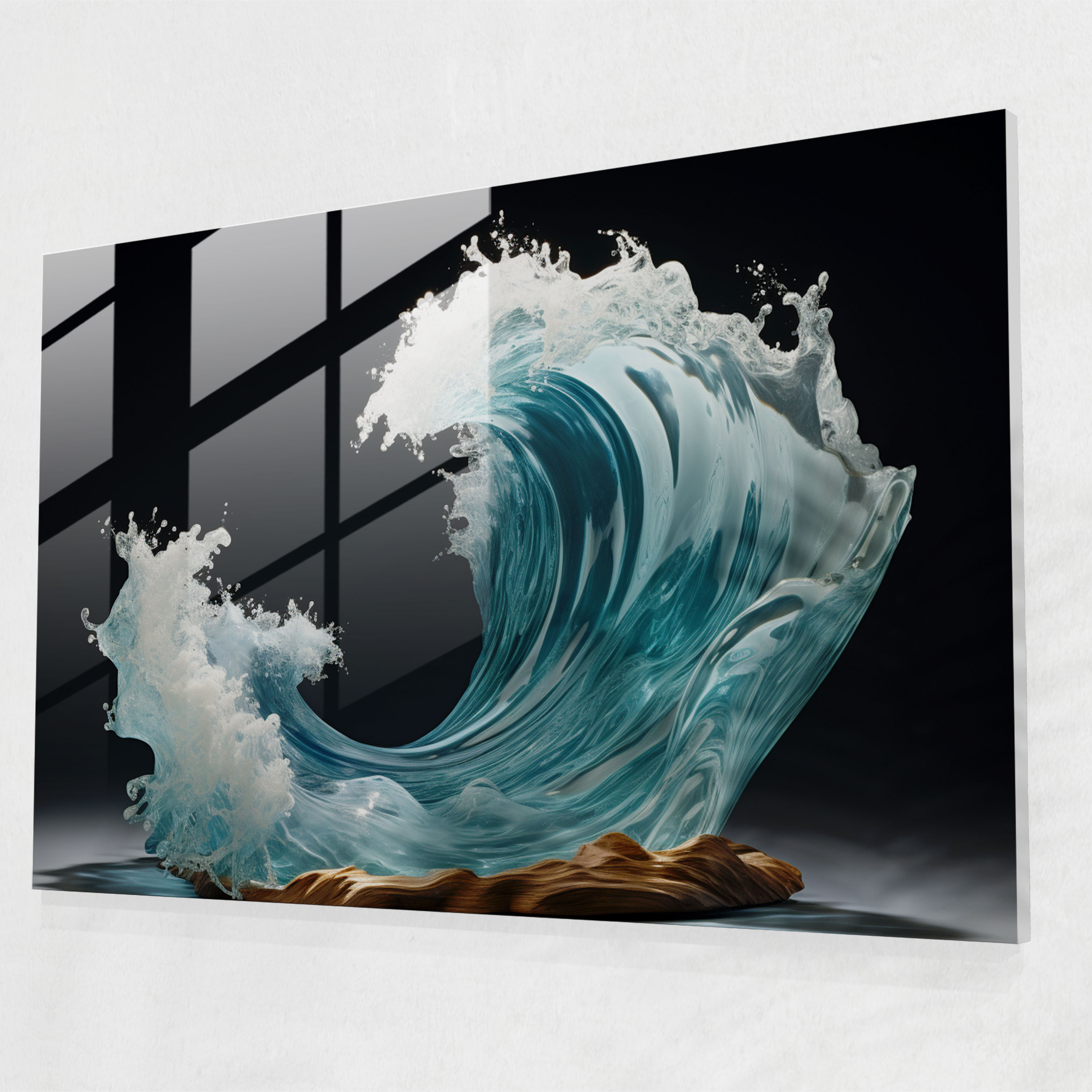 Frozen Wave Glass Art - Surf, Glass Print, Frozen In Time, Textures