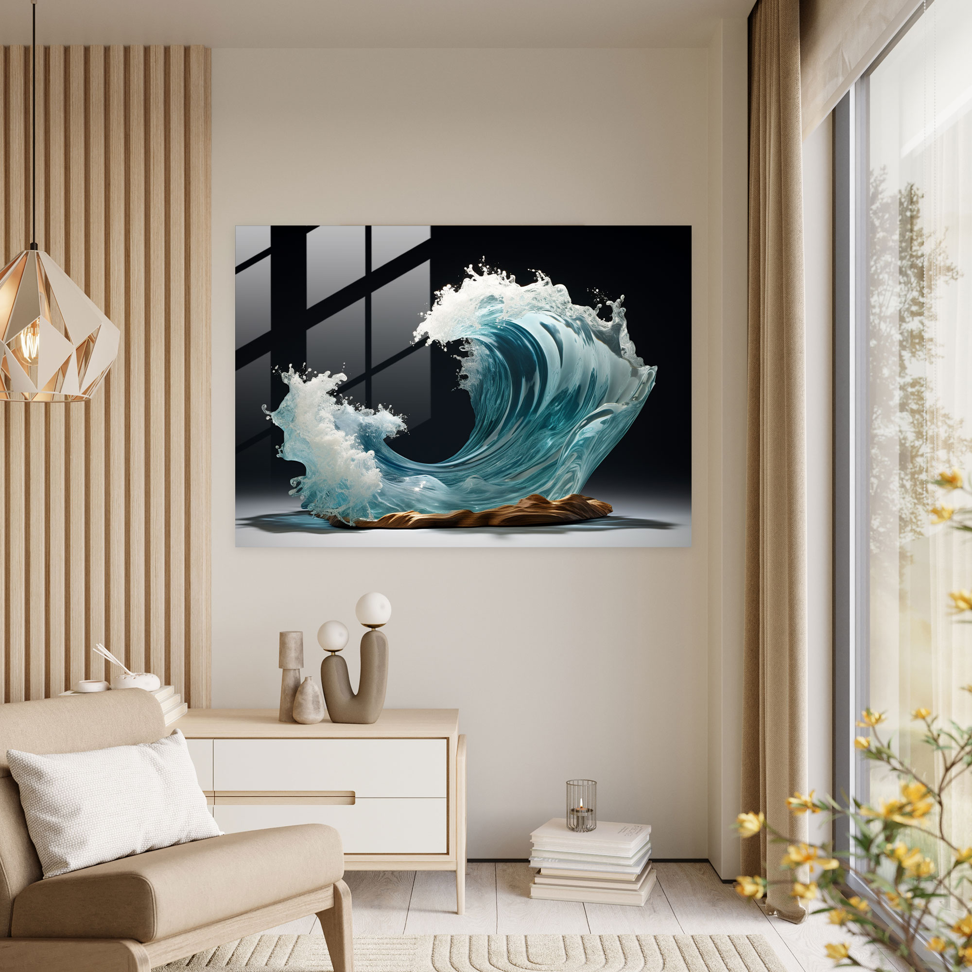 Frozen Wave Glass Art - Surf, Glass Print, Frozen In Time, Textures