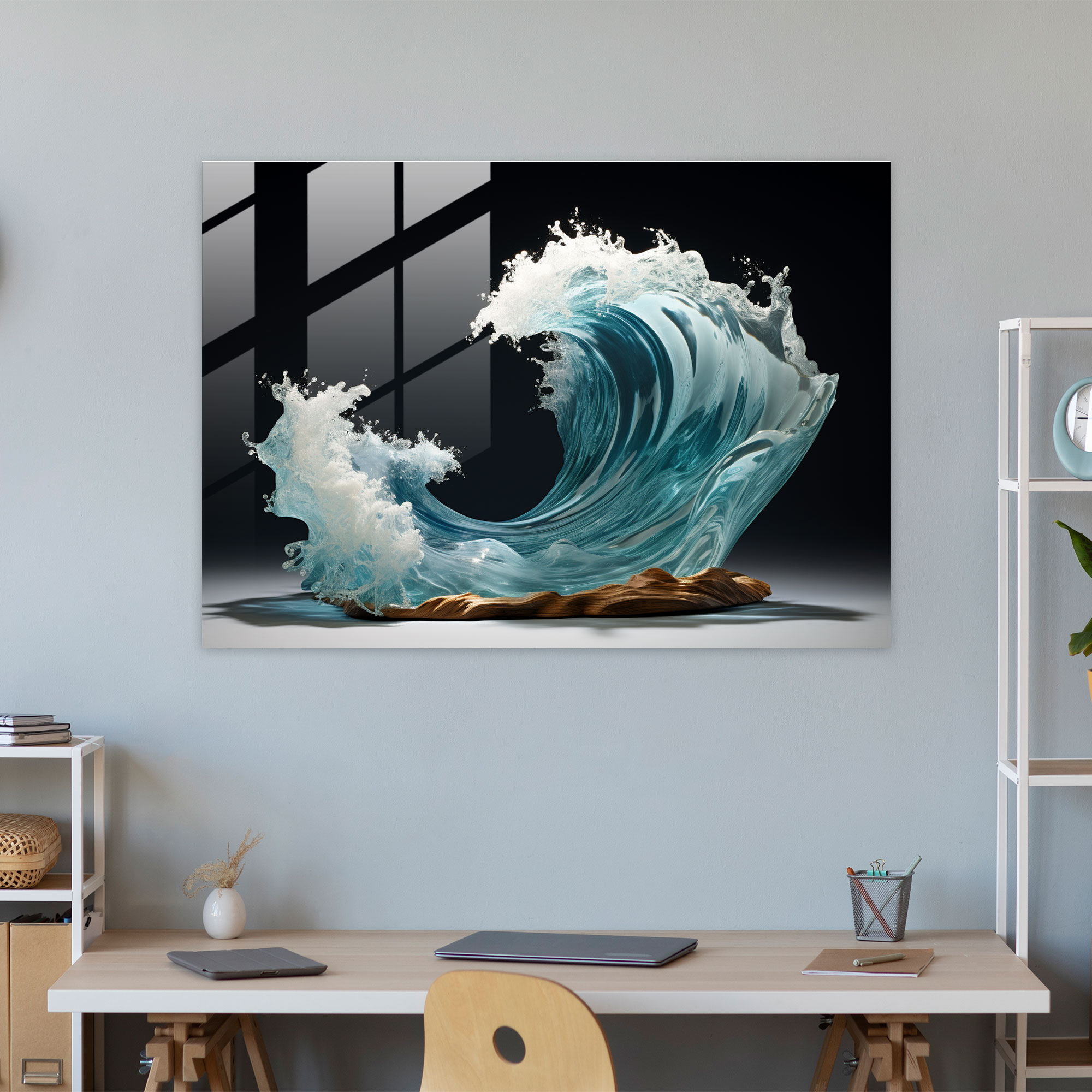 Frozen Wave Glass Art - Surf, Glass Print, Frozen In Time, Textures