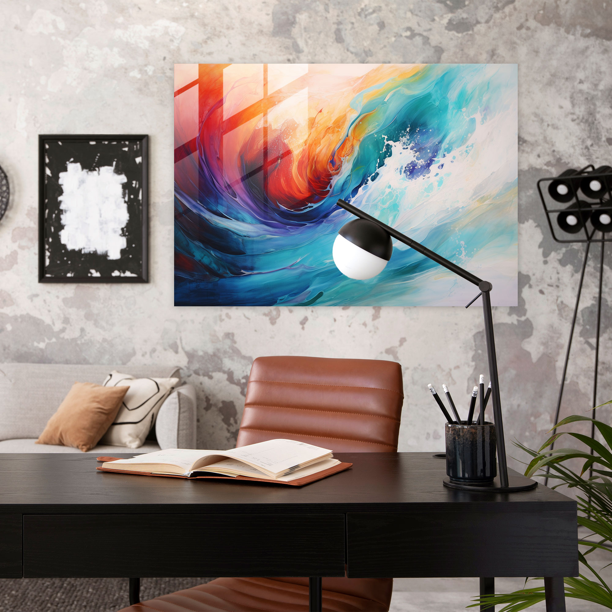 Color Fusion Glass Wall Art - Surf, Modern Art, Wall Decoration, Vibrant Colors