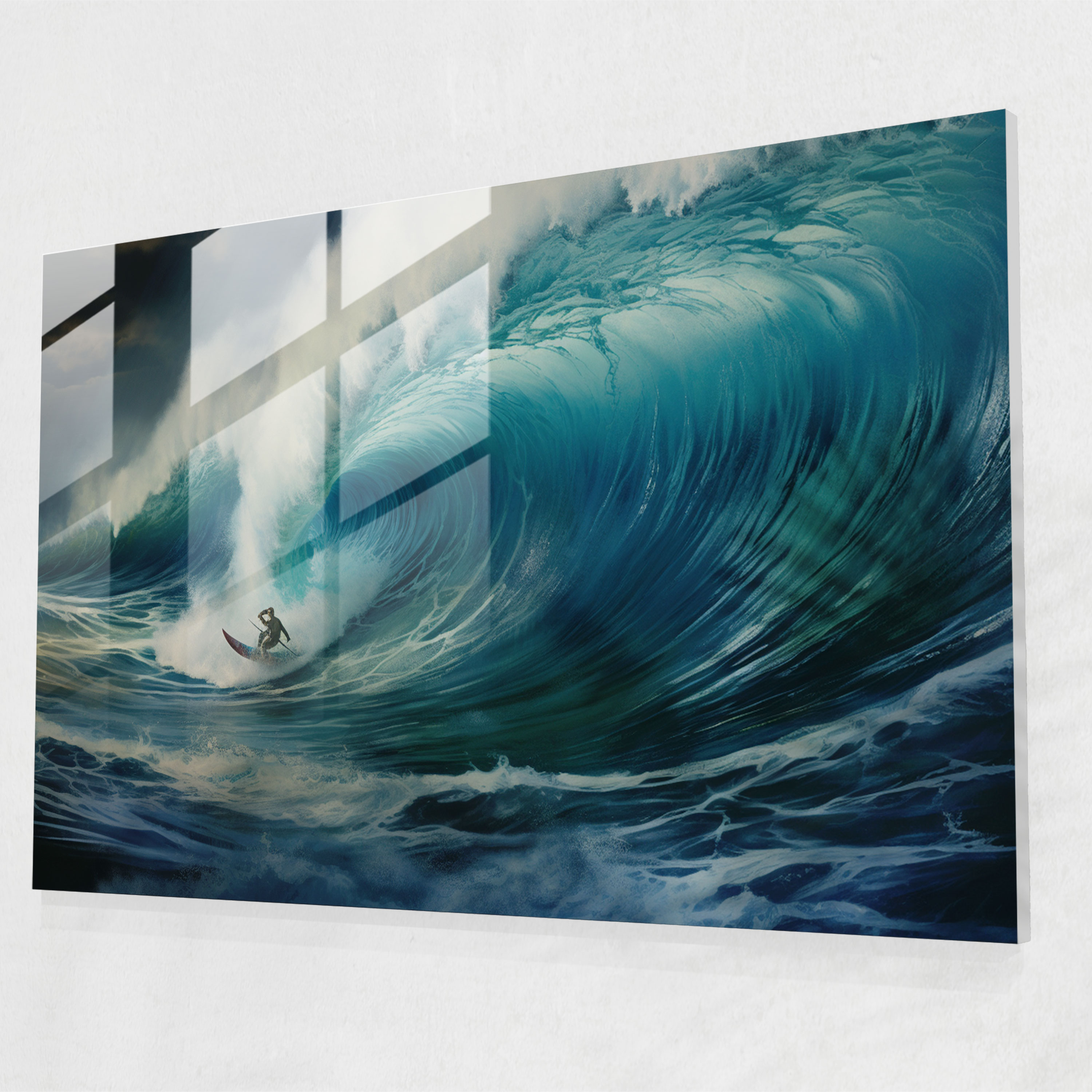 Surfing Glass Print - Surf, Glass Print, Expressive Style, Home Decoration
