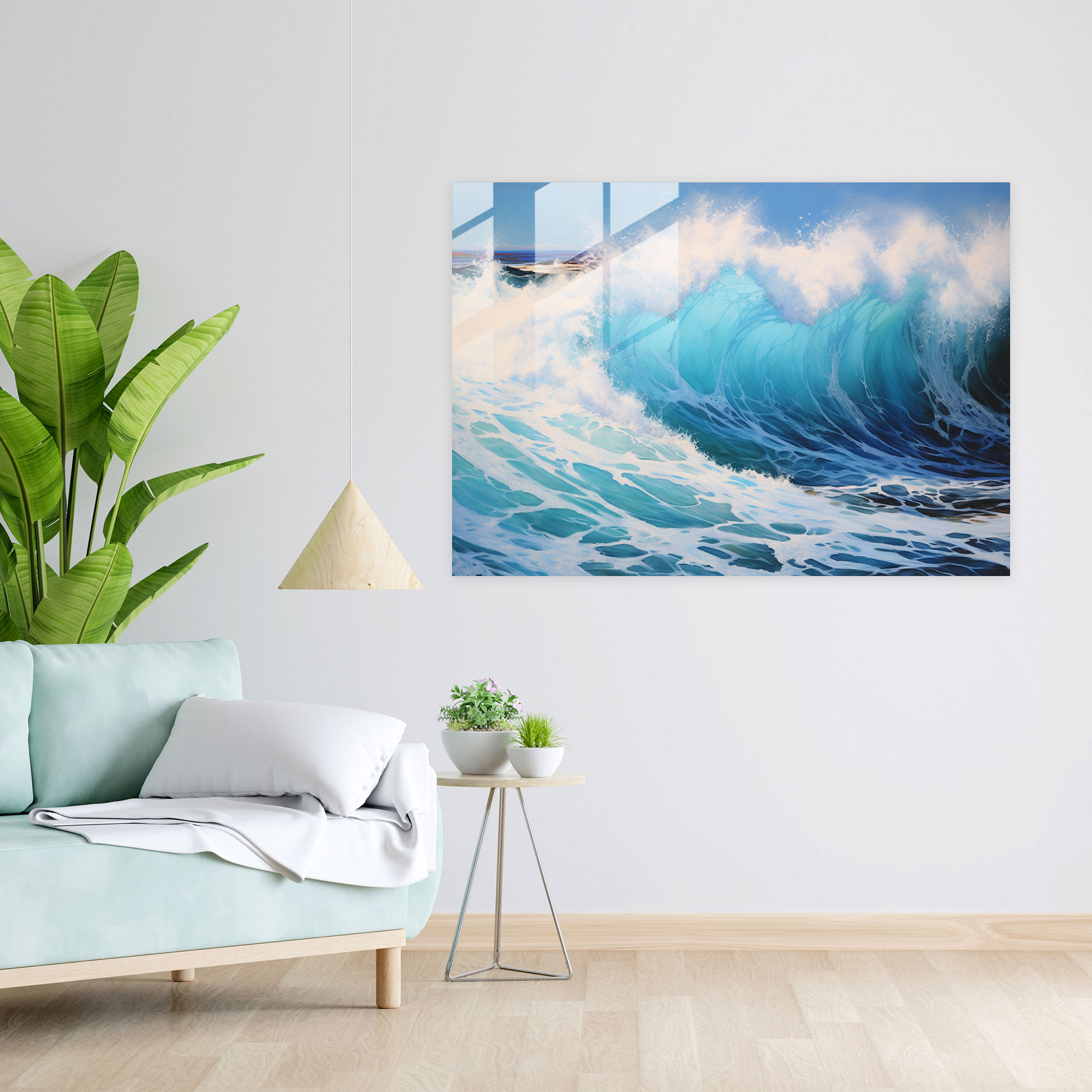 Surfing Cam Tablo - Deniz Modern Sanat Kayalık Kıyı Okyanus Dalgaları