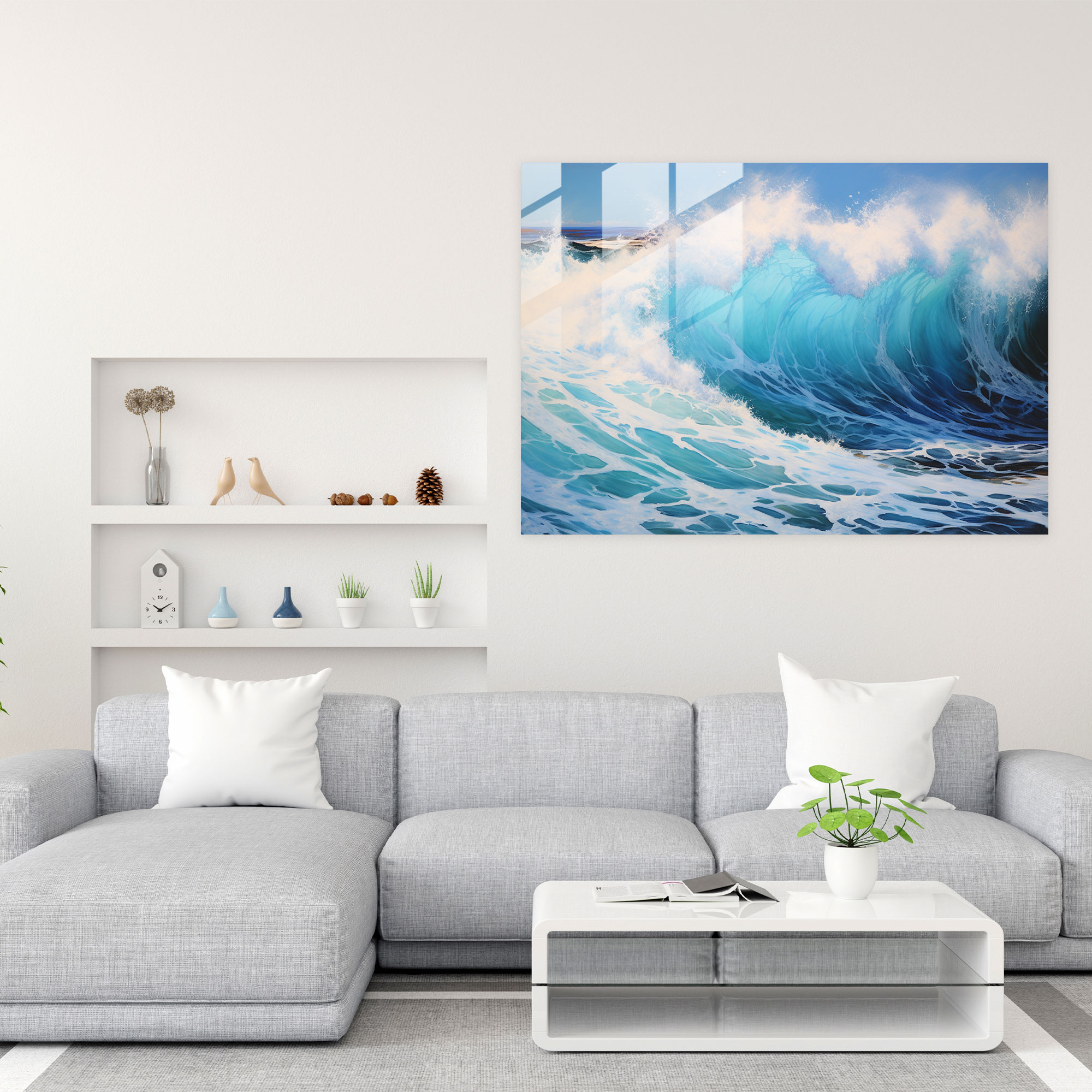 Surfing Cam Tablo - Deniz Modern Sanat Kayalık Kıyı Okyanus Dalgaları