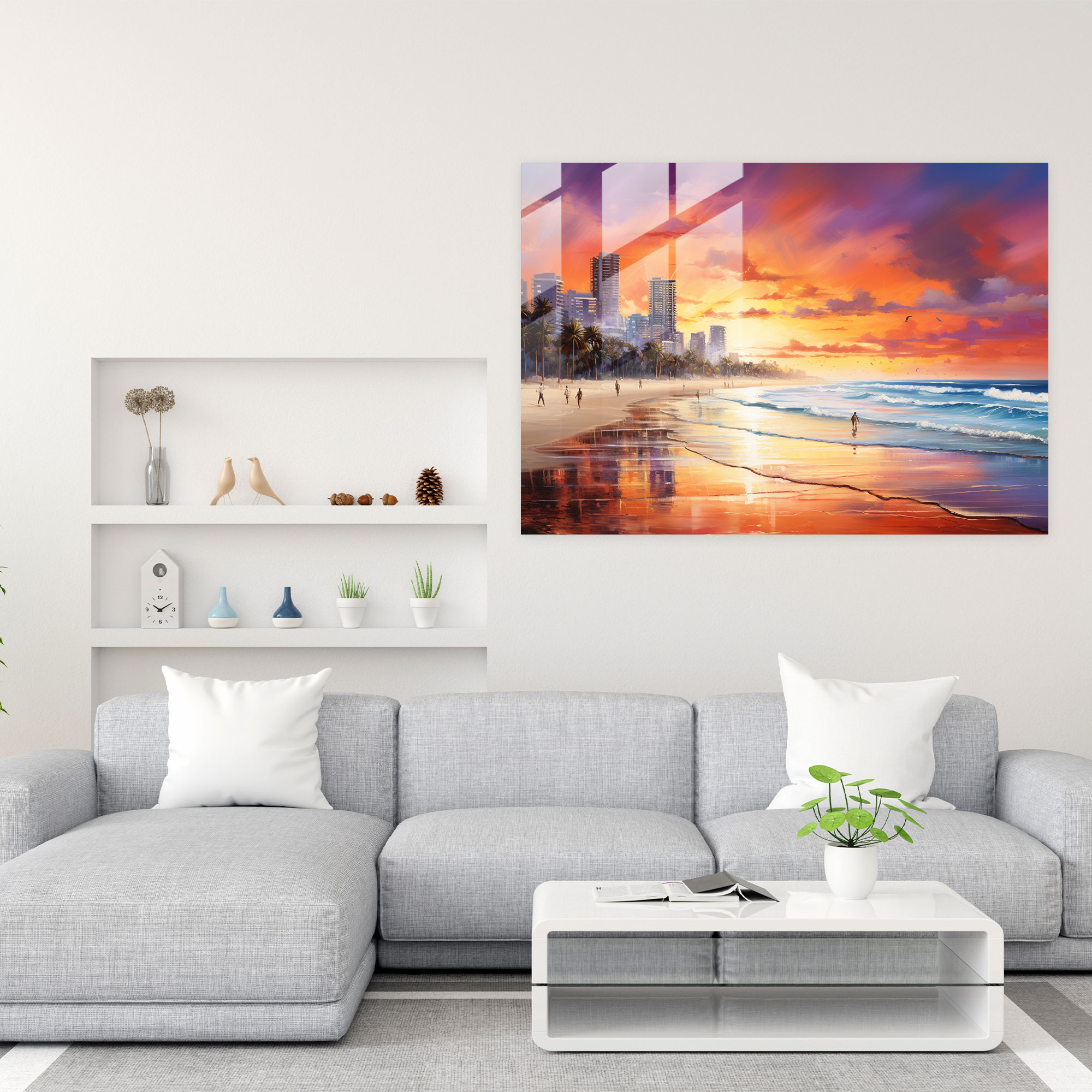 Sörf Temalı Cam Tablo - Ev Dekorasyonu Duvar Dekorasyonu Modern Sanat
