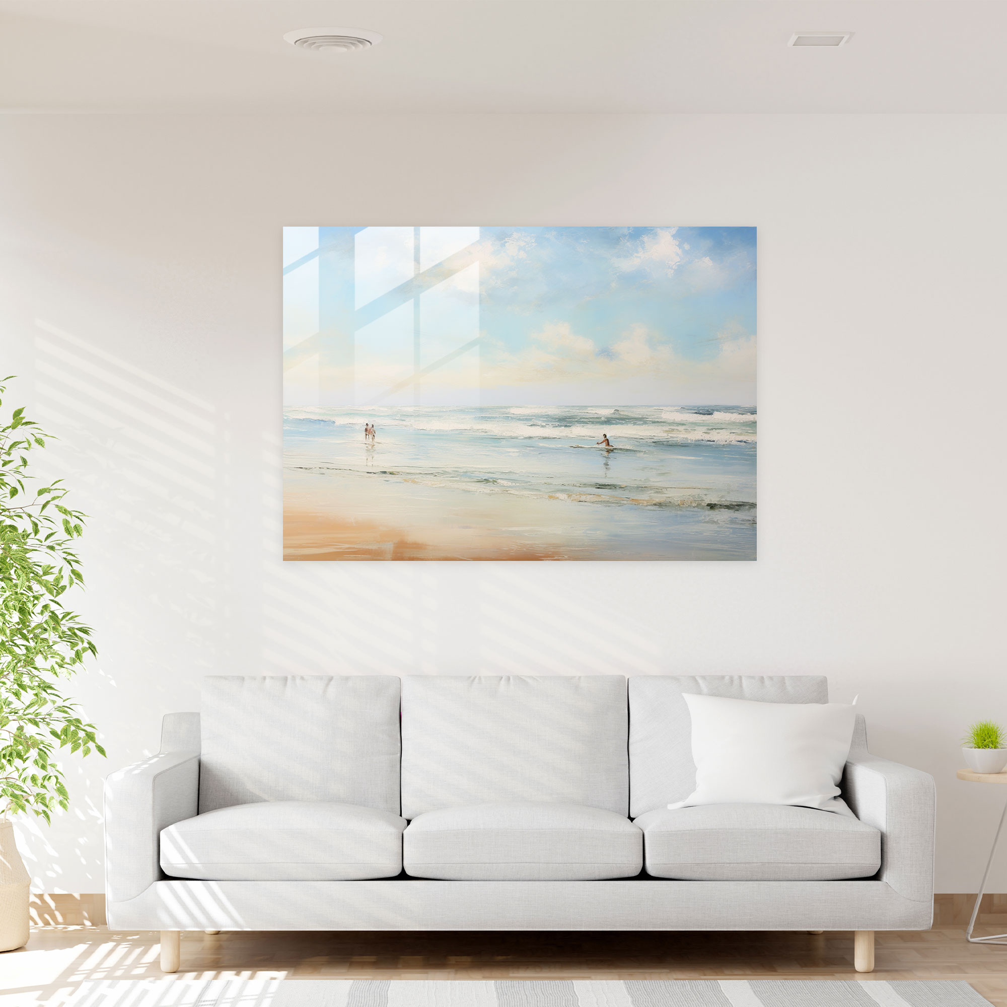 Serene Surf Glass Wall Art - Surf, Home Decoration, Serene Surf Glass Wall Art, Glass Art