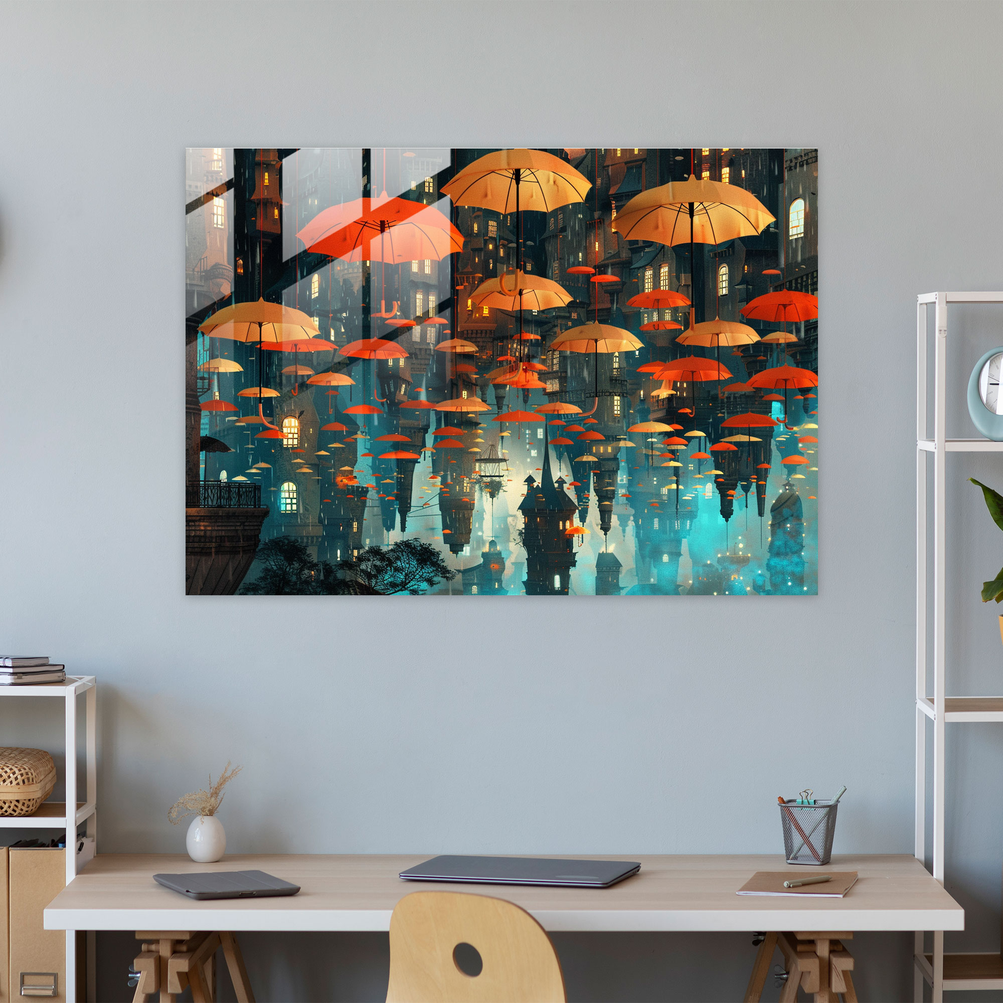 Surrealism Art Wall Decoration - Surrealism Art, Cityscape, Modern Art, Glass Wall Art