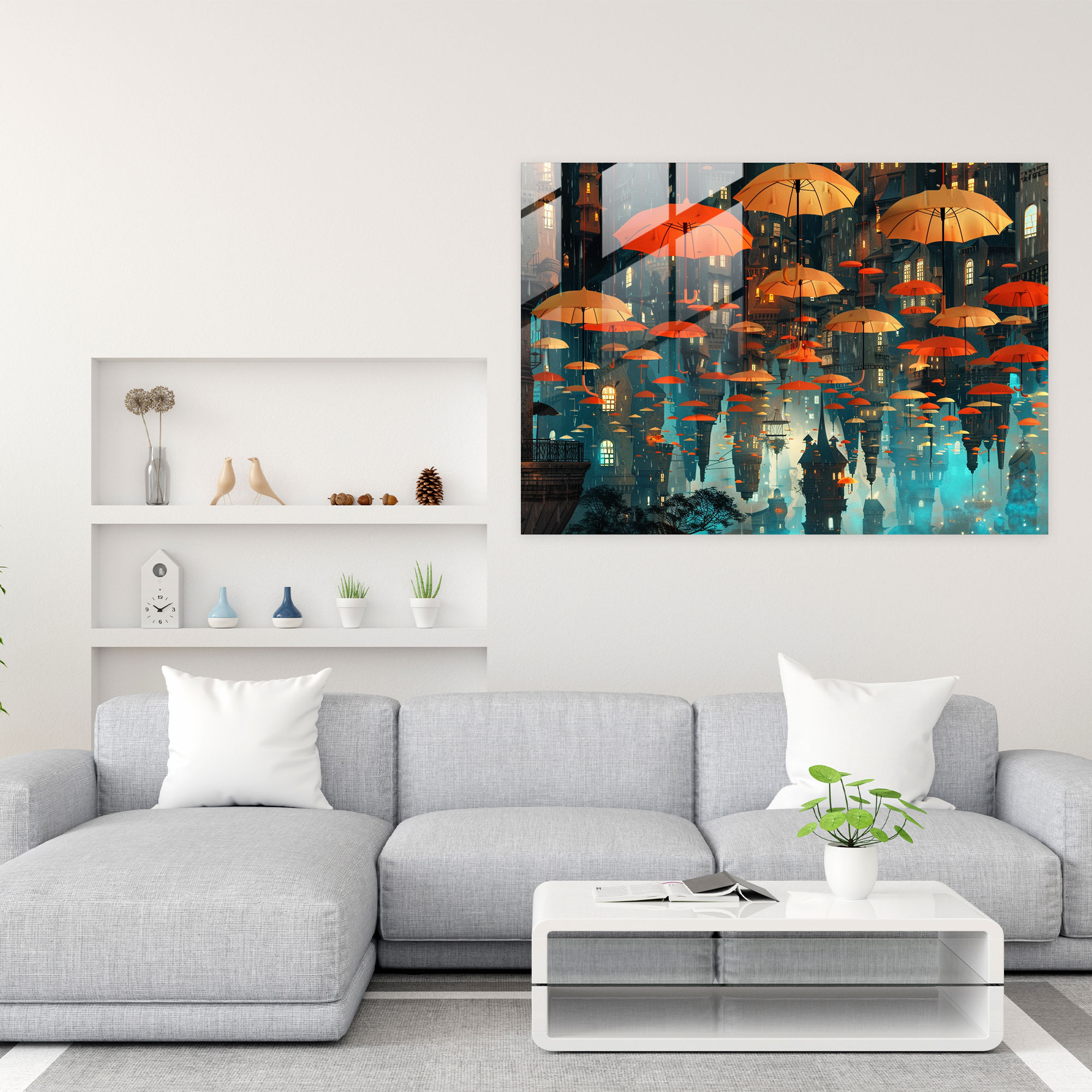 Surrealism Art Wall Decoration - Surrealism Art, Cityscape, Modern Art, Glass Wall Art