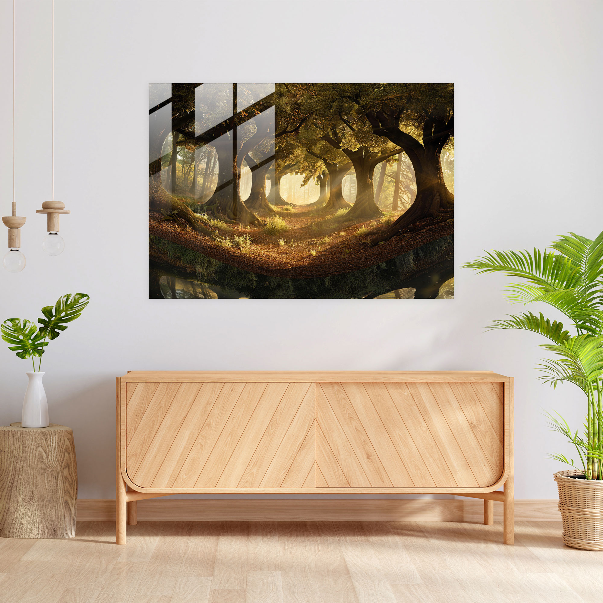 Upside-Down Trees Glass Print - Surrealism Art, Glass Print, Surrealism Art, Home Decoration