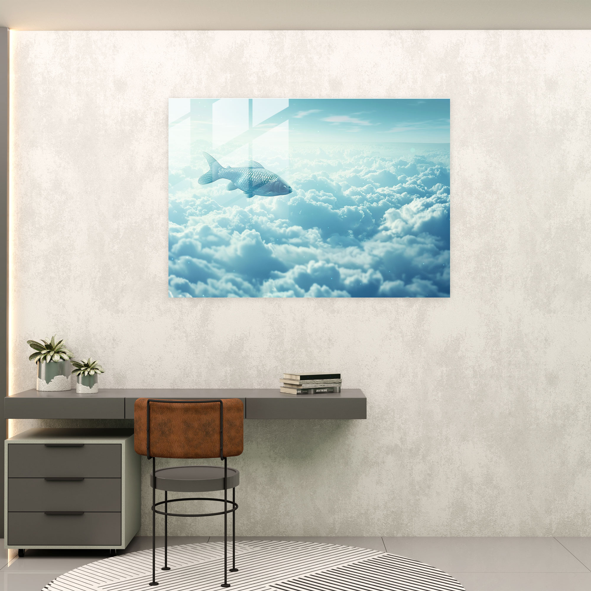 Cloud Sea Surrealism Glass Wall Art - Surrealism Art, Glass Art, Wall Decoration, Surrealism Art