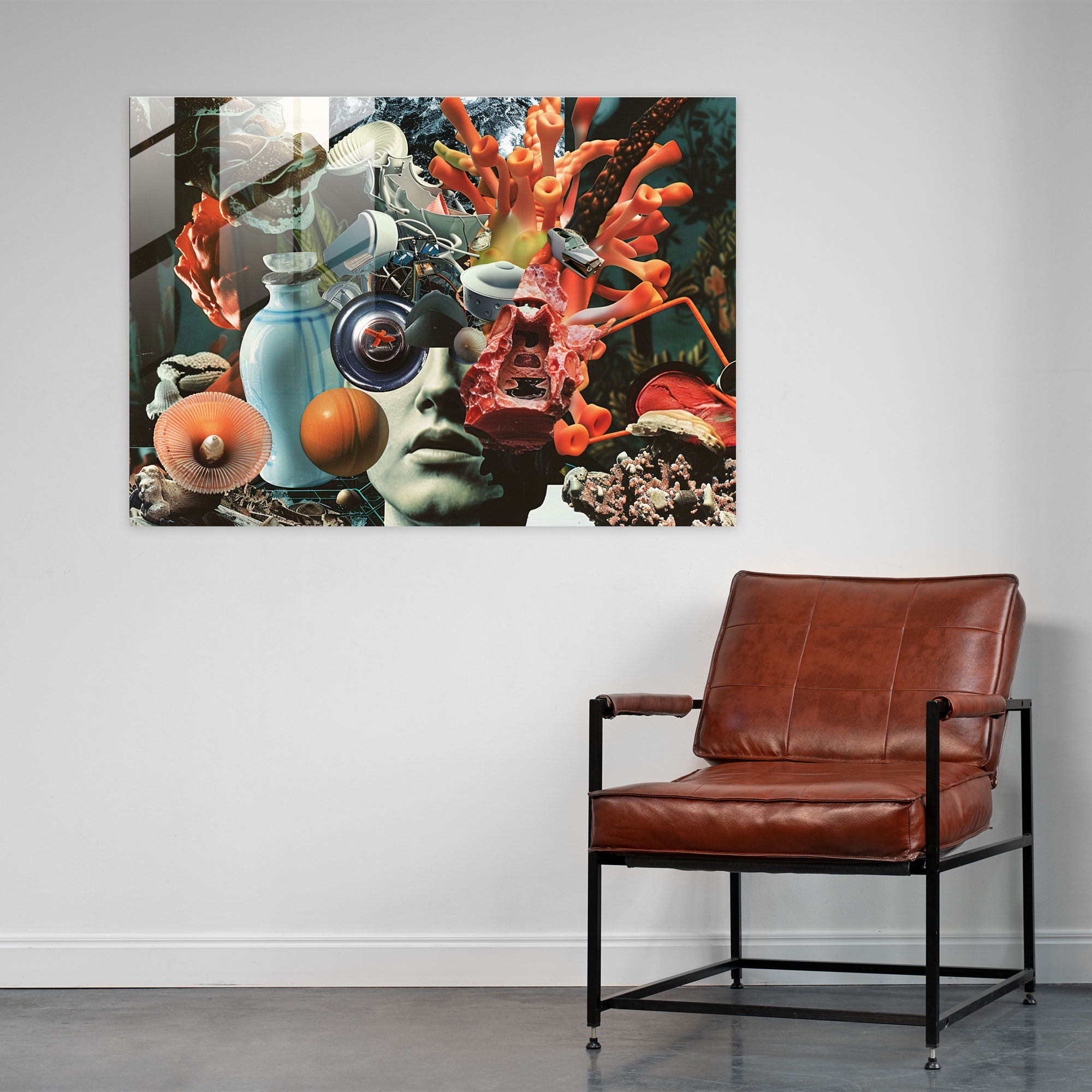 Twisted Objects Glass Wall Art - Surrealism Art, Wall Decoration, Surrealism Art, Modern Art