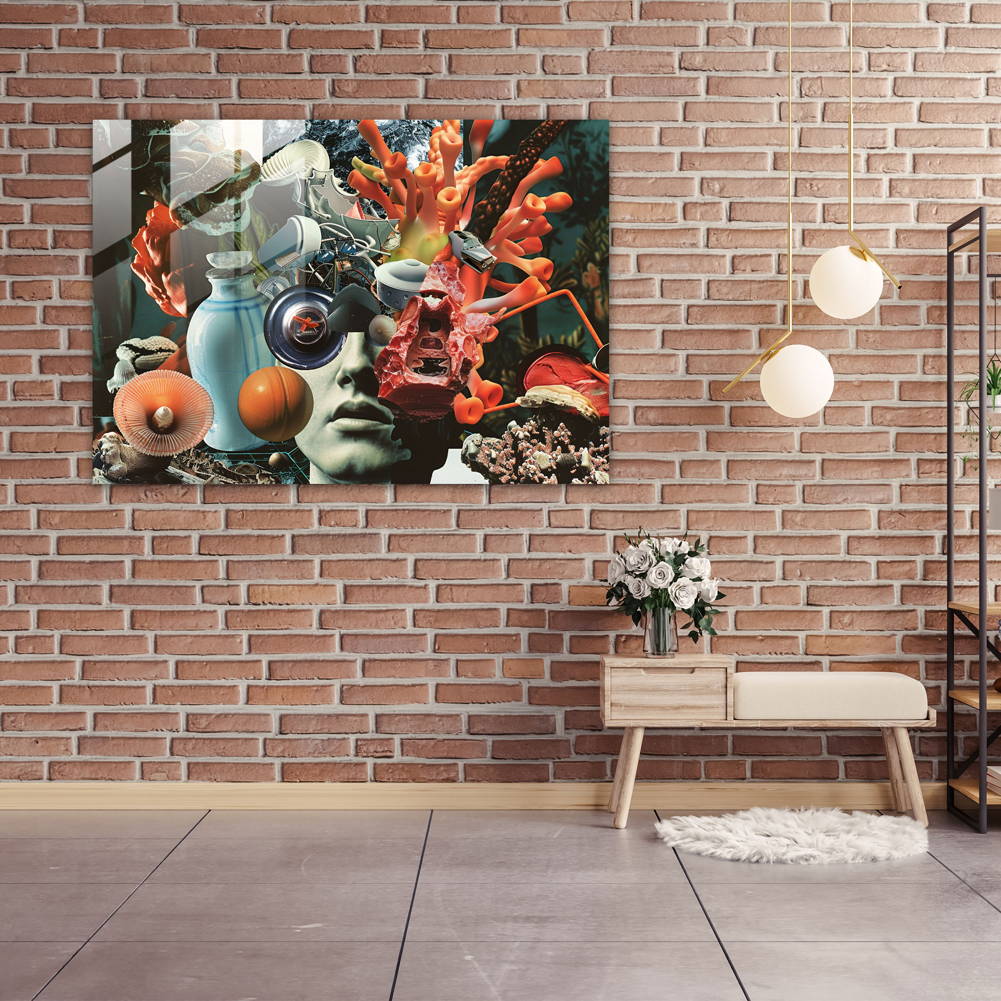 Twisted Objects Glass Wall Art - Surrealism Art, Wall Decoration, Surrealism Art, Modern Art