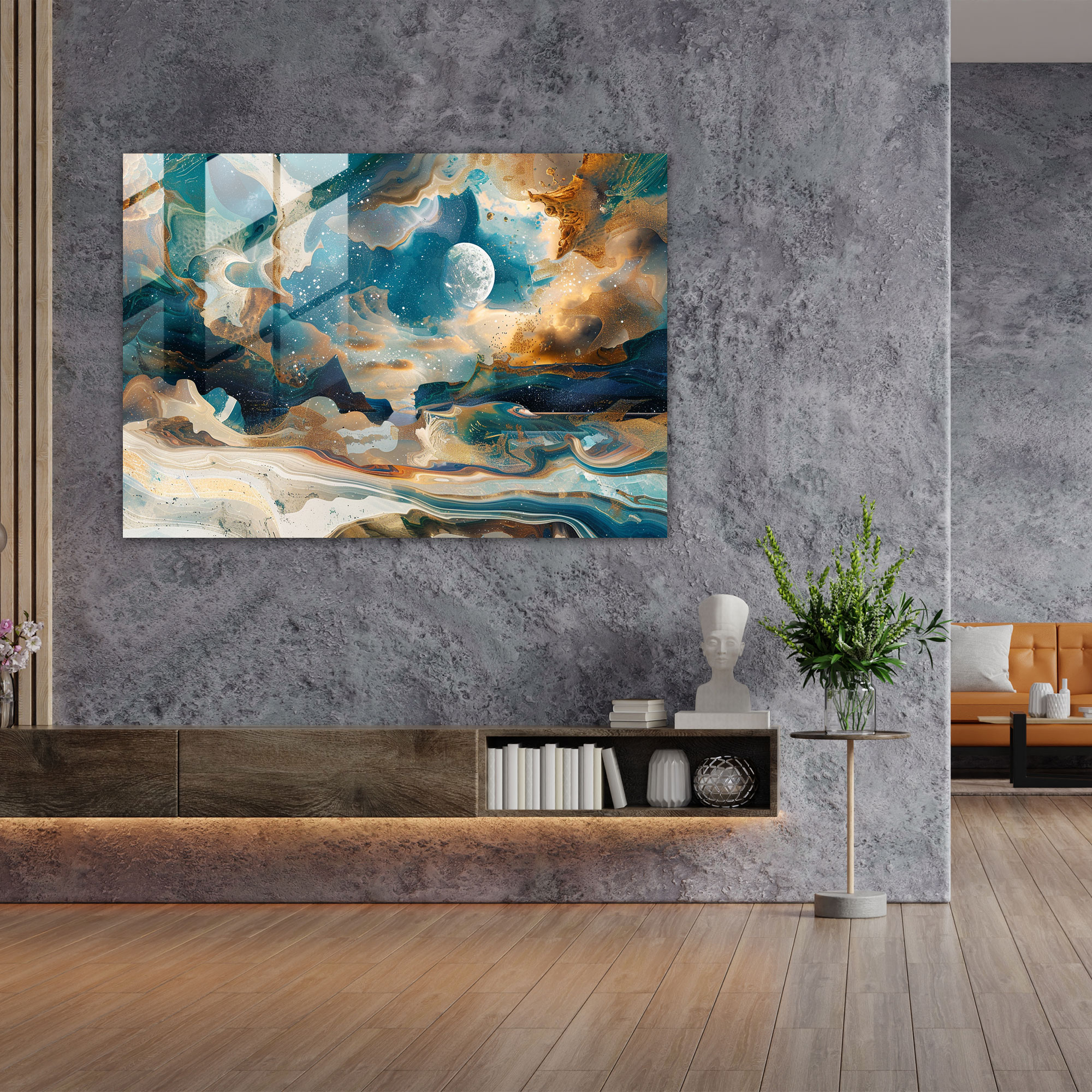 Surrealism Art Home Decoration - Surreal Collage Of Abstract Shapes In Cosmic Landscape - Surrealism Art, Modern Art, Abstract Art, Colorful Decor