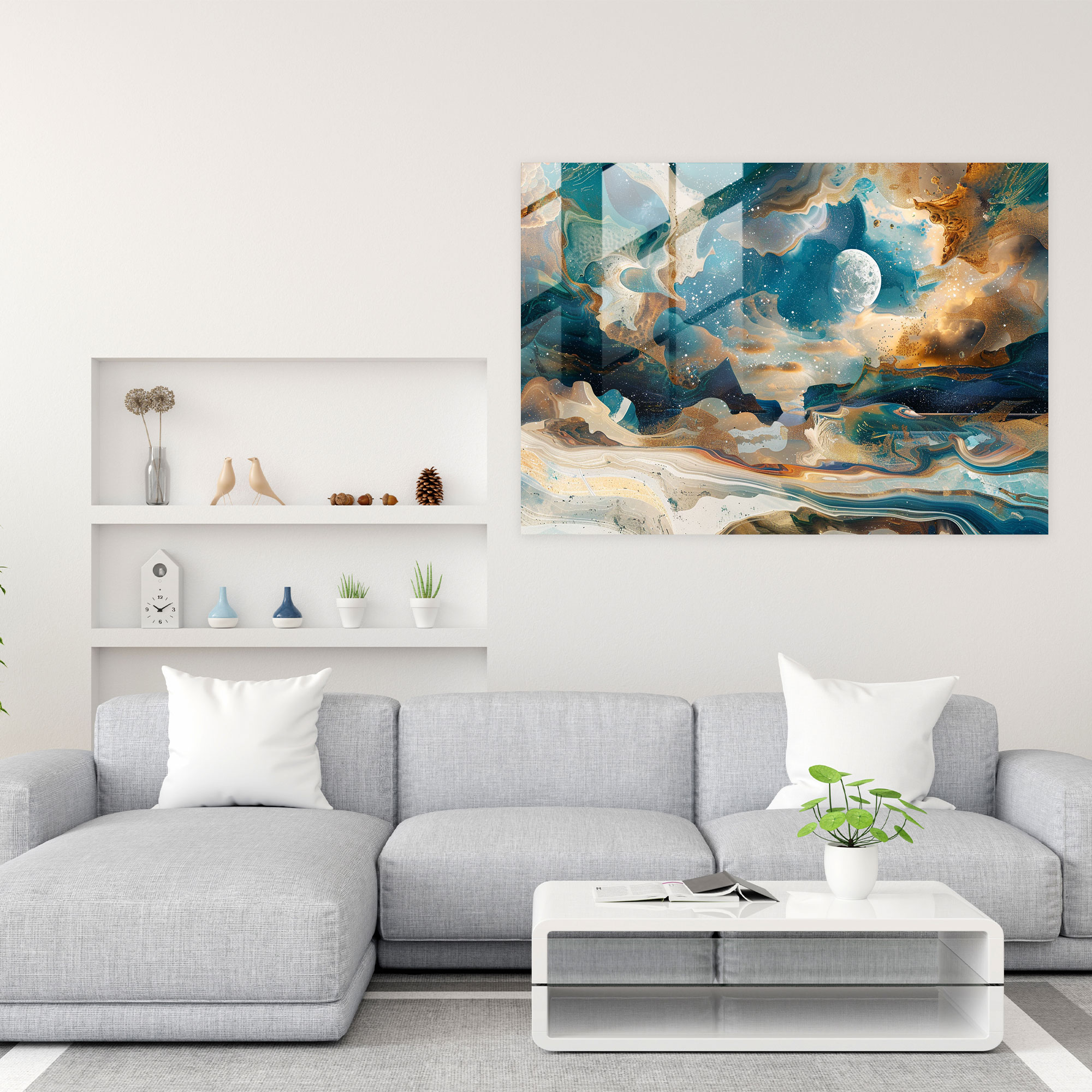 Surrealism Art Home Decoration - Surreal Collage Of Abstract Shapes In Cosmic Landscape - Surrealism Art, Modern Art, Abstract Art, Colorful Decor