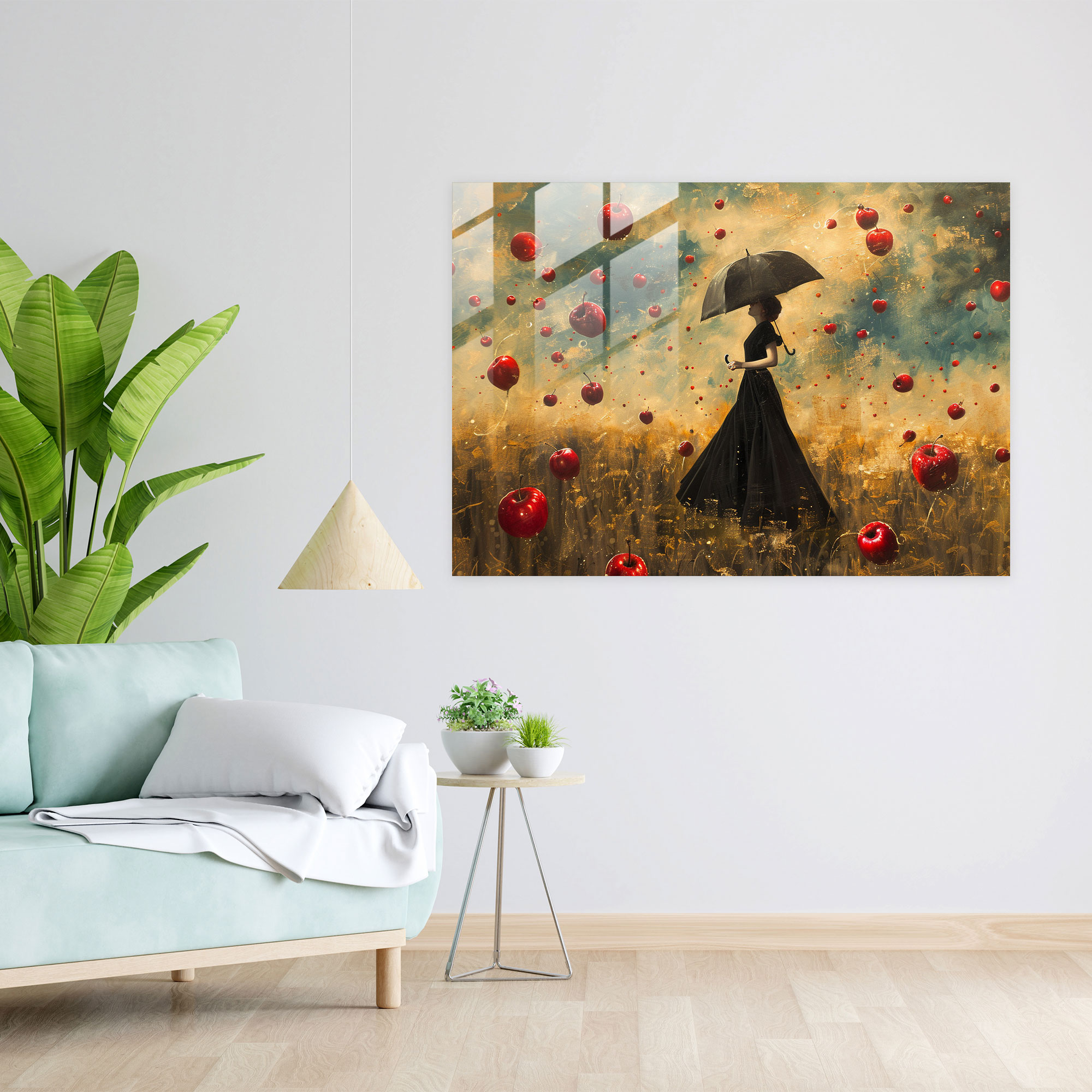 Enigmatic Woman Glass Print - Surrealism Art, Home Decoration, Modern Art, Glass Print