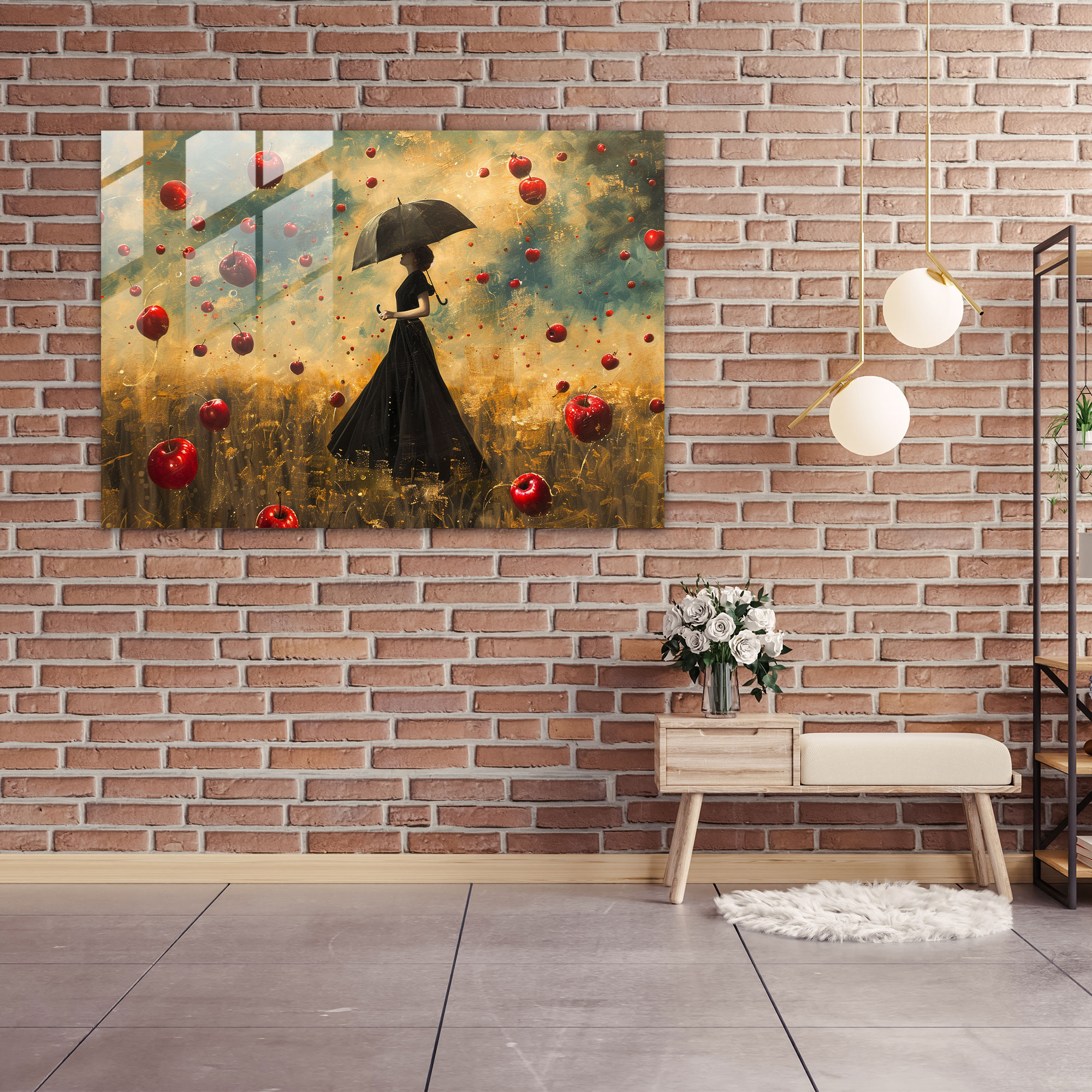 Enigmatic Woman Glass Print - Surrealism Art, Home Decoration, Modern Art, Glass Print