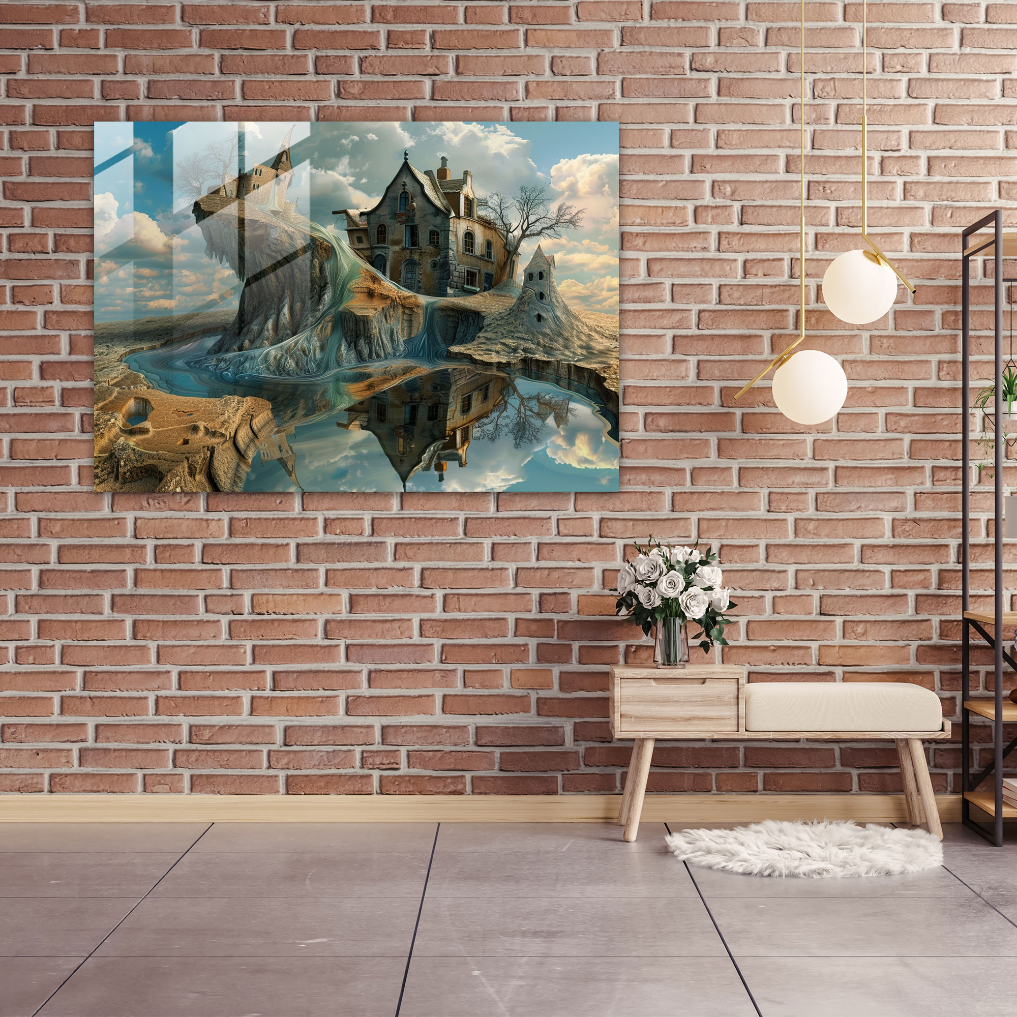 Surrealism Art Glass Wall Art - Surrealism Art, Home Decoration, Wall Decoration, Glass Wall Art