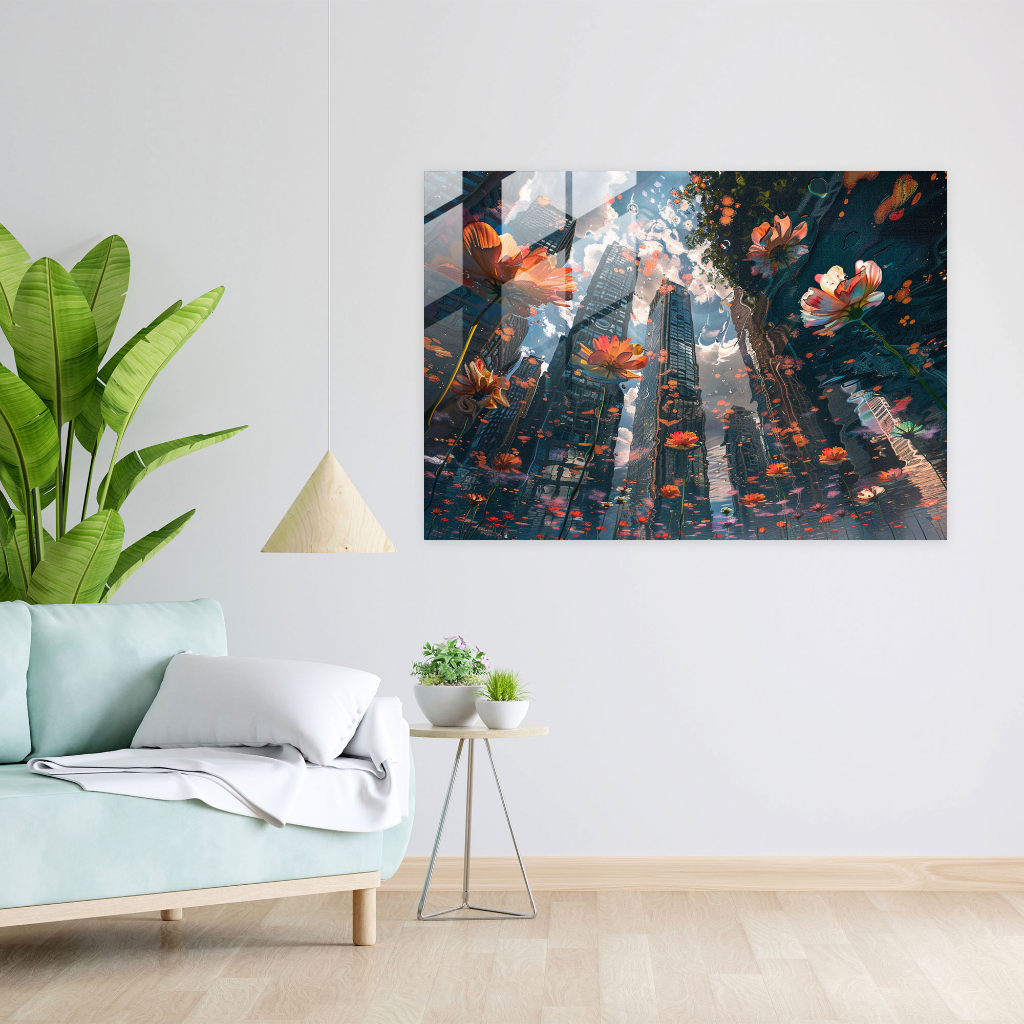 Surrealism Glass Print Wall Decoration - Surrealism Art, Cityscape, Surrealism Art, Wall Decoration