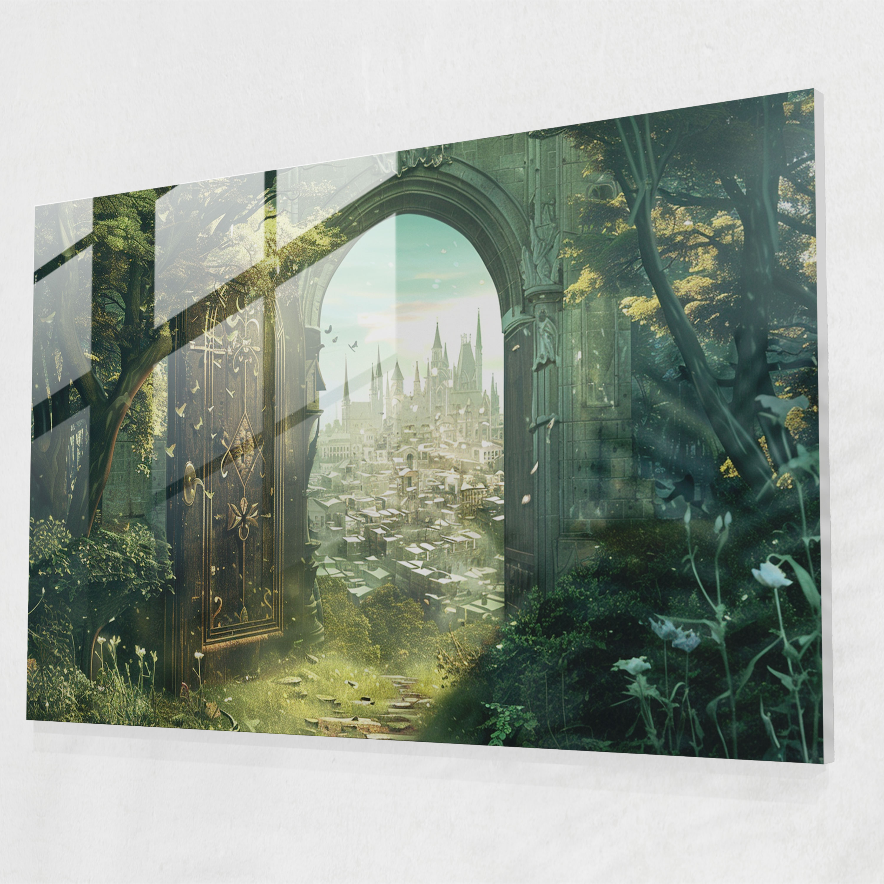 Surrealism Glass Wall Art Modern - Surrealism Art, Glass Wall Art, Forest, Surrealism Art