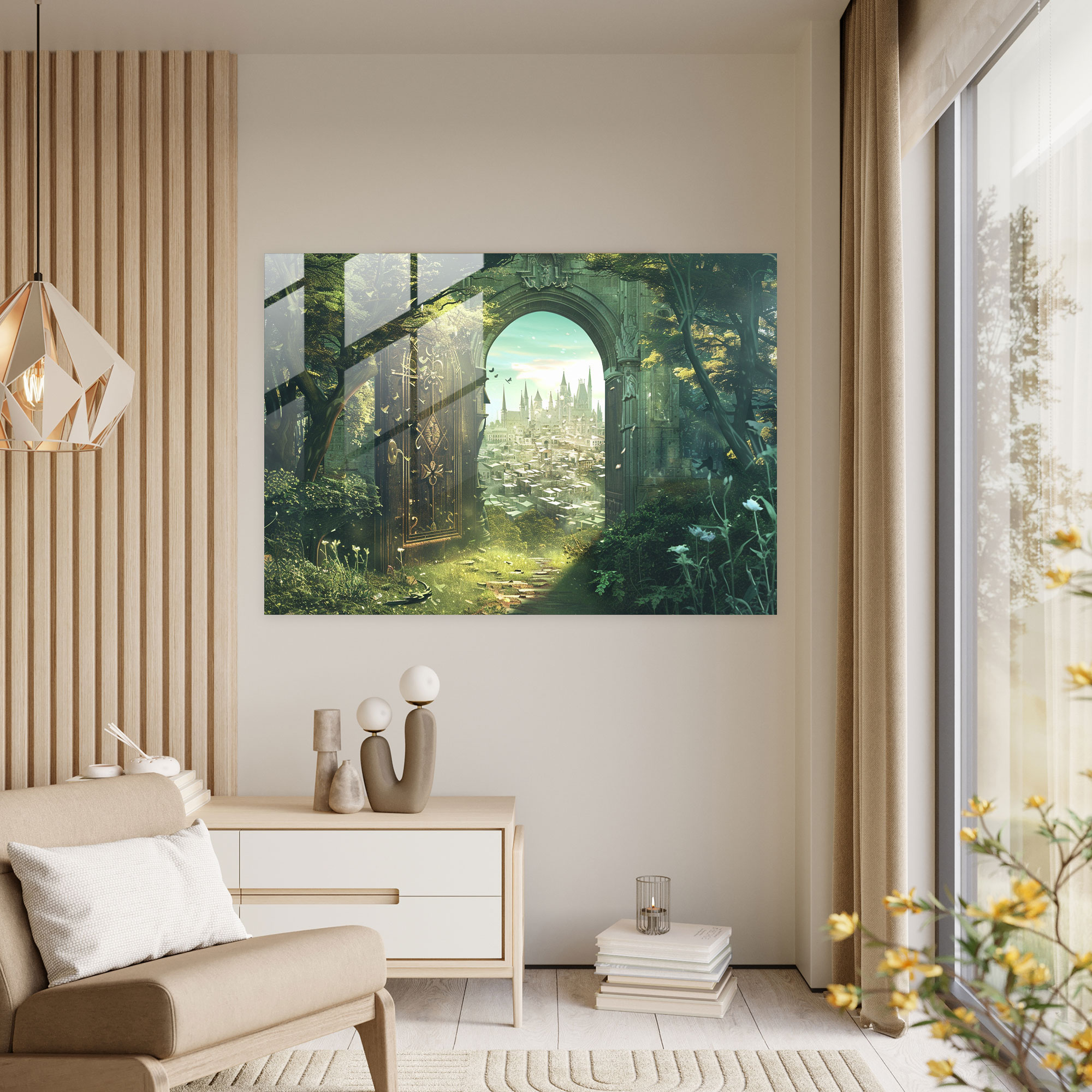 Surrealism Glass Wall Art Modern - Surrealism Art, Glass Wall Art, Forest, Surrealism Art