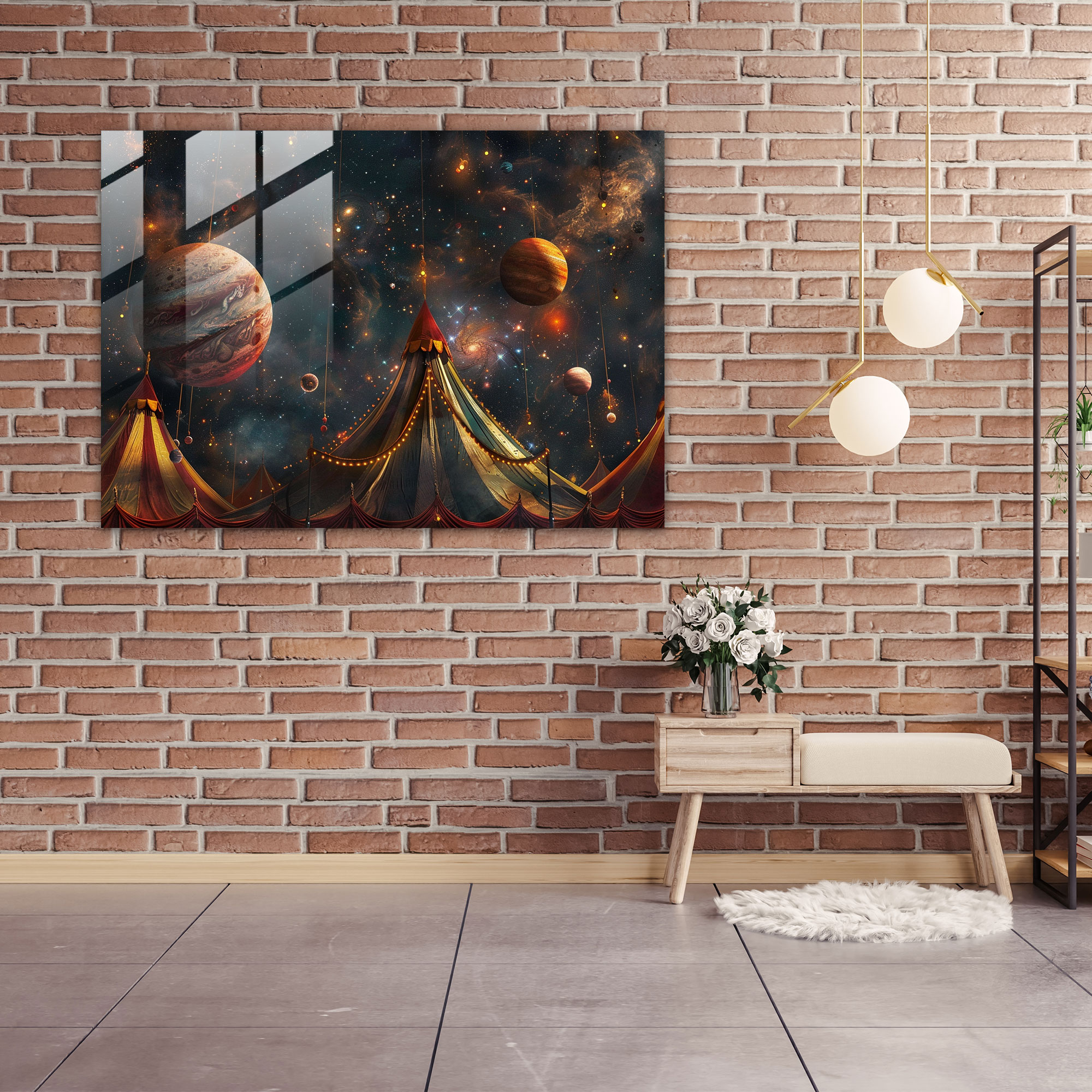 Surrealism Glass Print Wall Decoration - Surrealism Art, Circus Tent, Magical, Wall Decoration