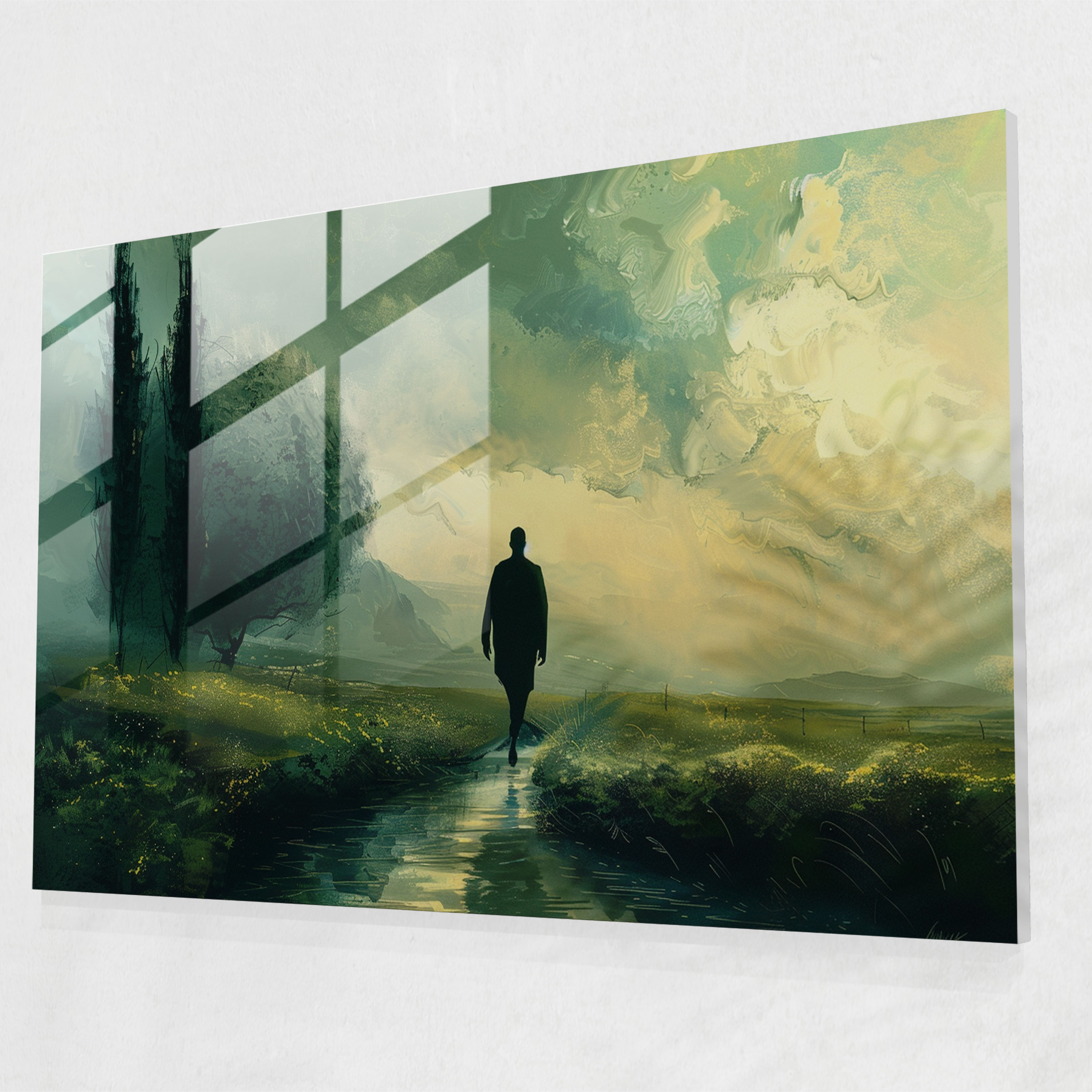 Dreamwalker Glass Home Decoration - Surrealism Art, Home Decoration, Surrealism Art, Glass Print