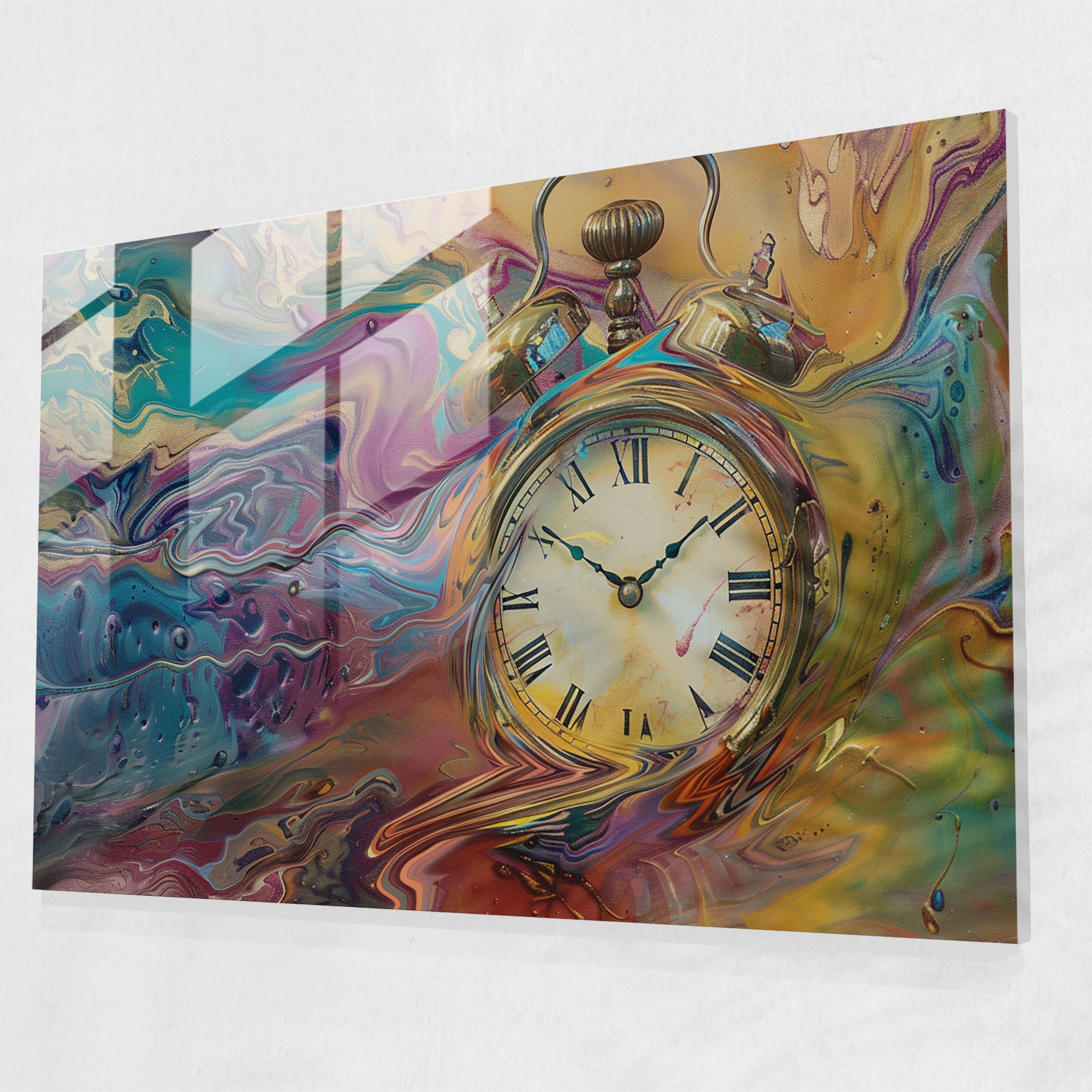 Colorful Meltdown Glass Wall Art - Surrealism Art, Glass Art, Glass Wall Art, Wall Decoration