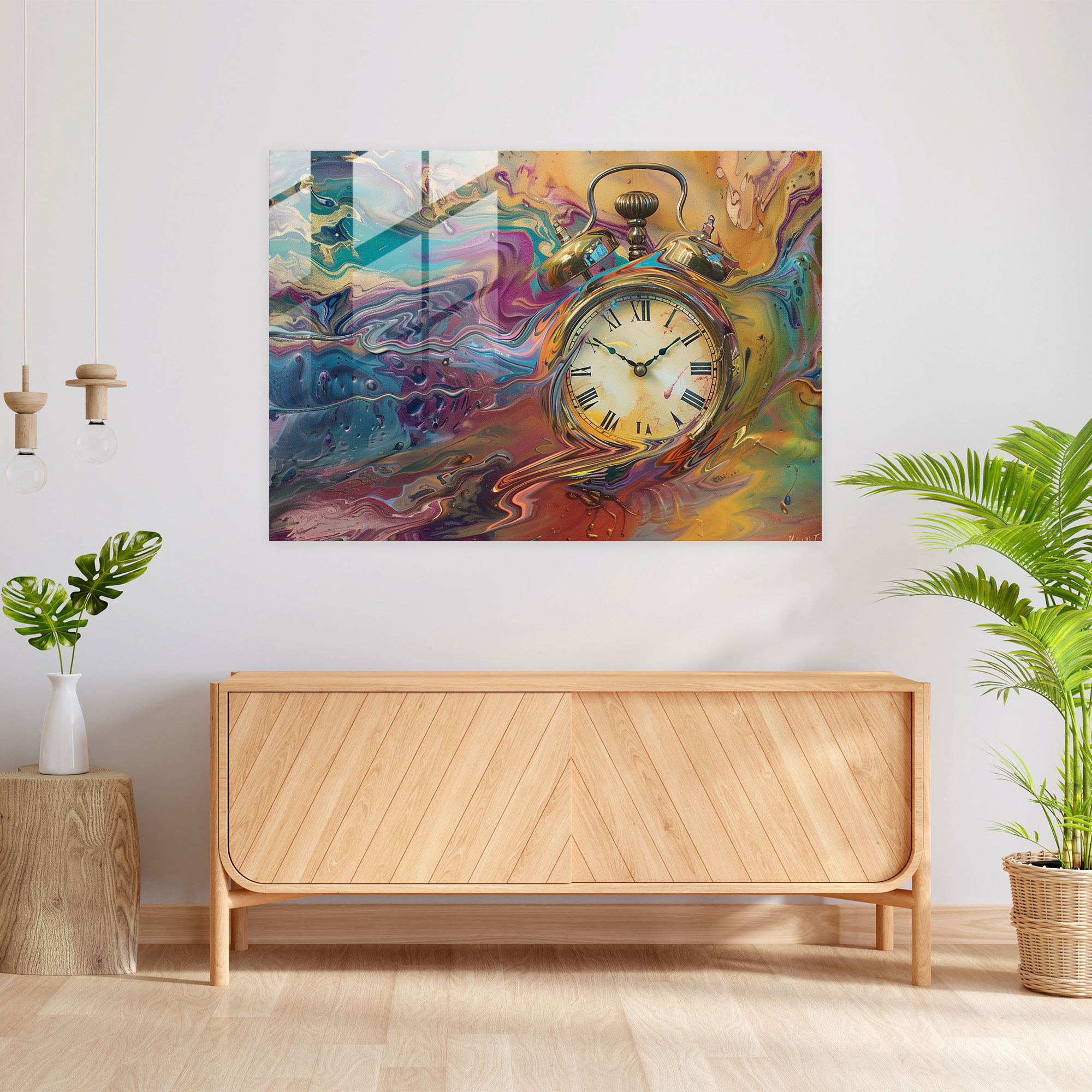 Colorful Meltdown Glass Wall Art - Surrealism Art, Glass Art, Glass Wall Art, Wall Decoration