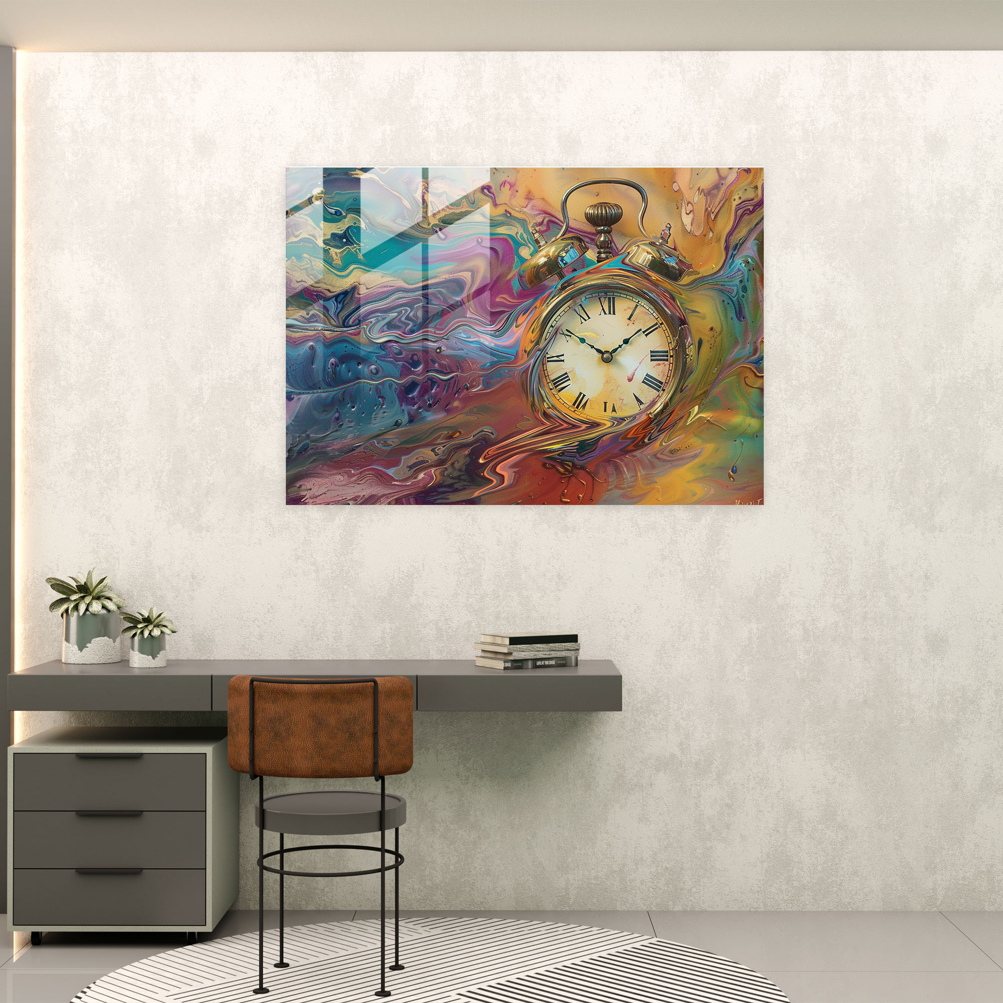 Colorful Meltdown Glass Wall Art - Surrealism Art, Glass Art, Glass Wall Art, Wall Decoration