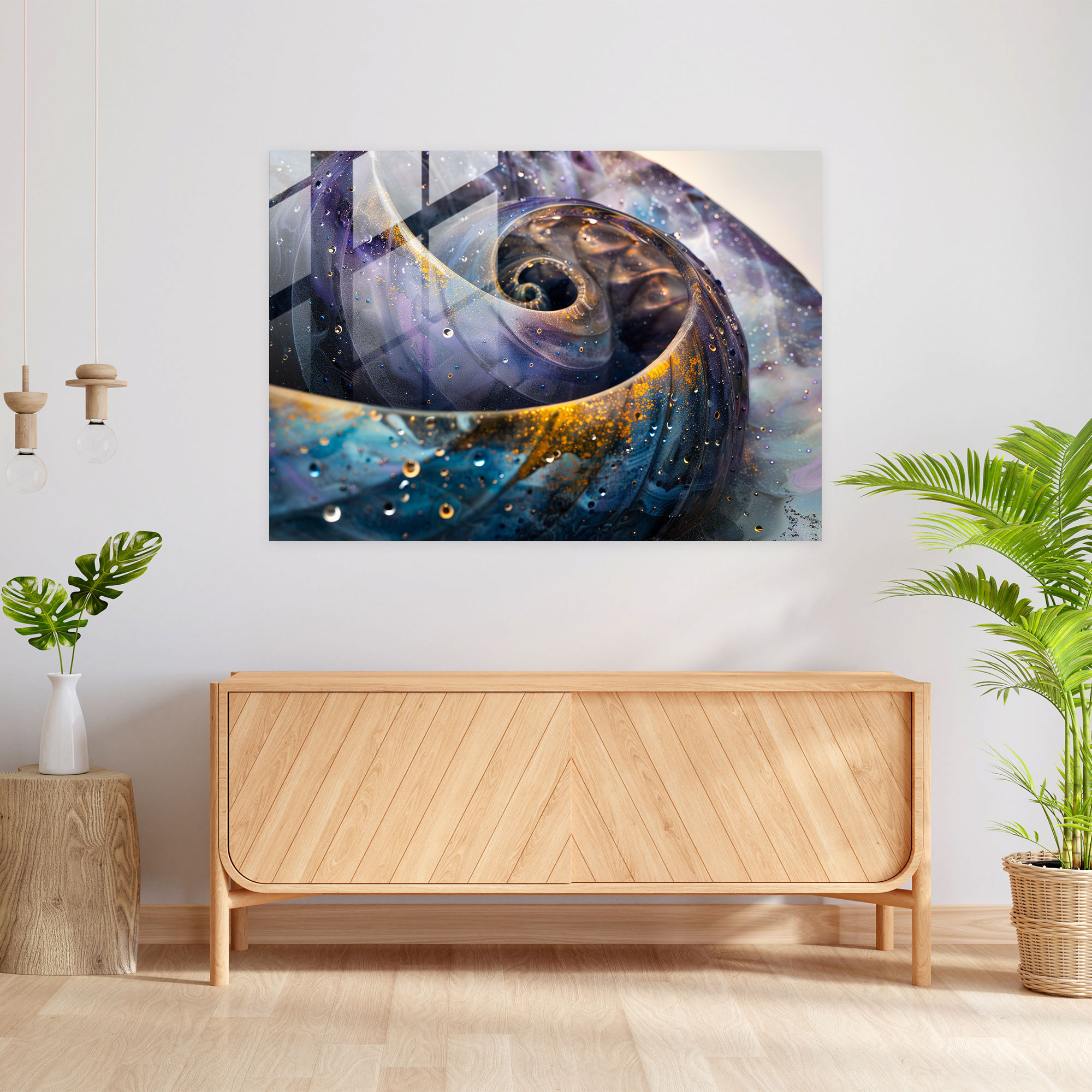 Galactic Staircase Glass Art - Surrealism Art, Glass Art, Modern Art, Surrealism Art