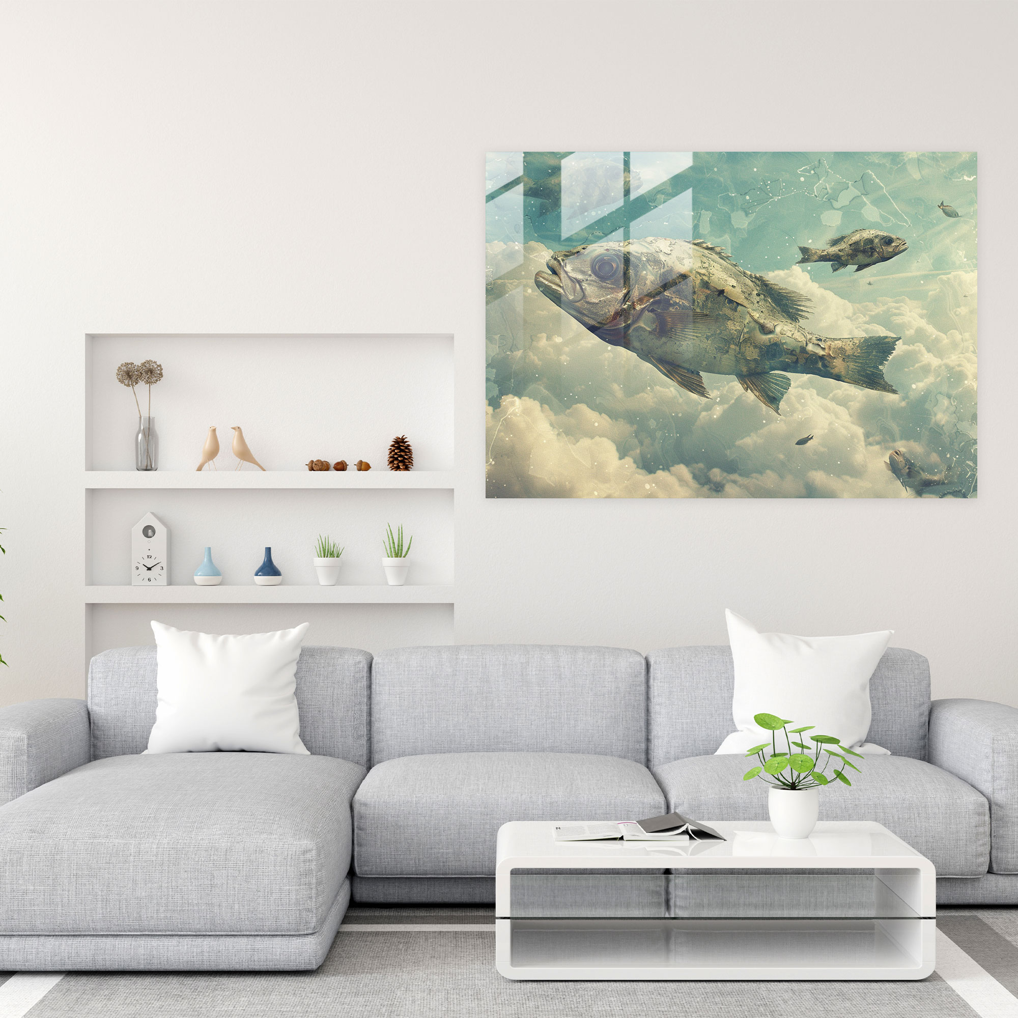 Dreamlike Surrealism Glass Wall Art - Surrealism Art, Home Decoration, Wall Decoration, Glass Print