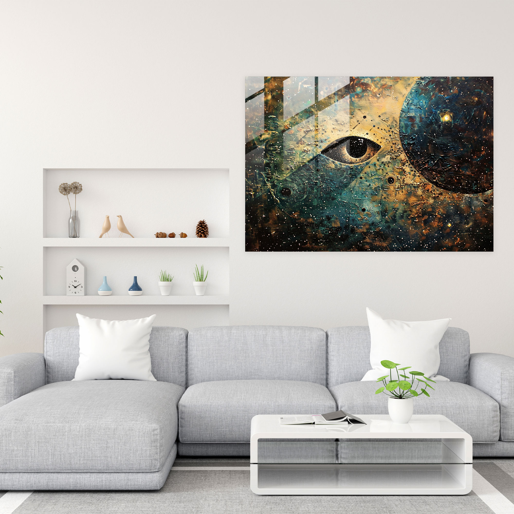 Cosmic Eye Home Decoration - Surrealism Art, Surrealism Art, Glass Print, Modern Art