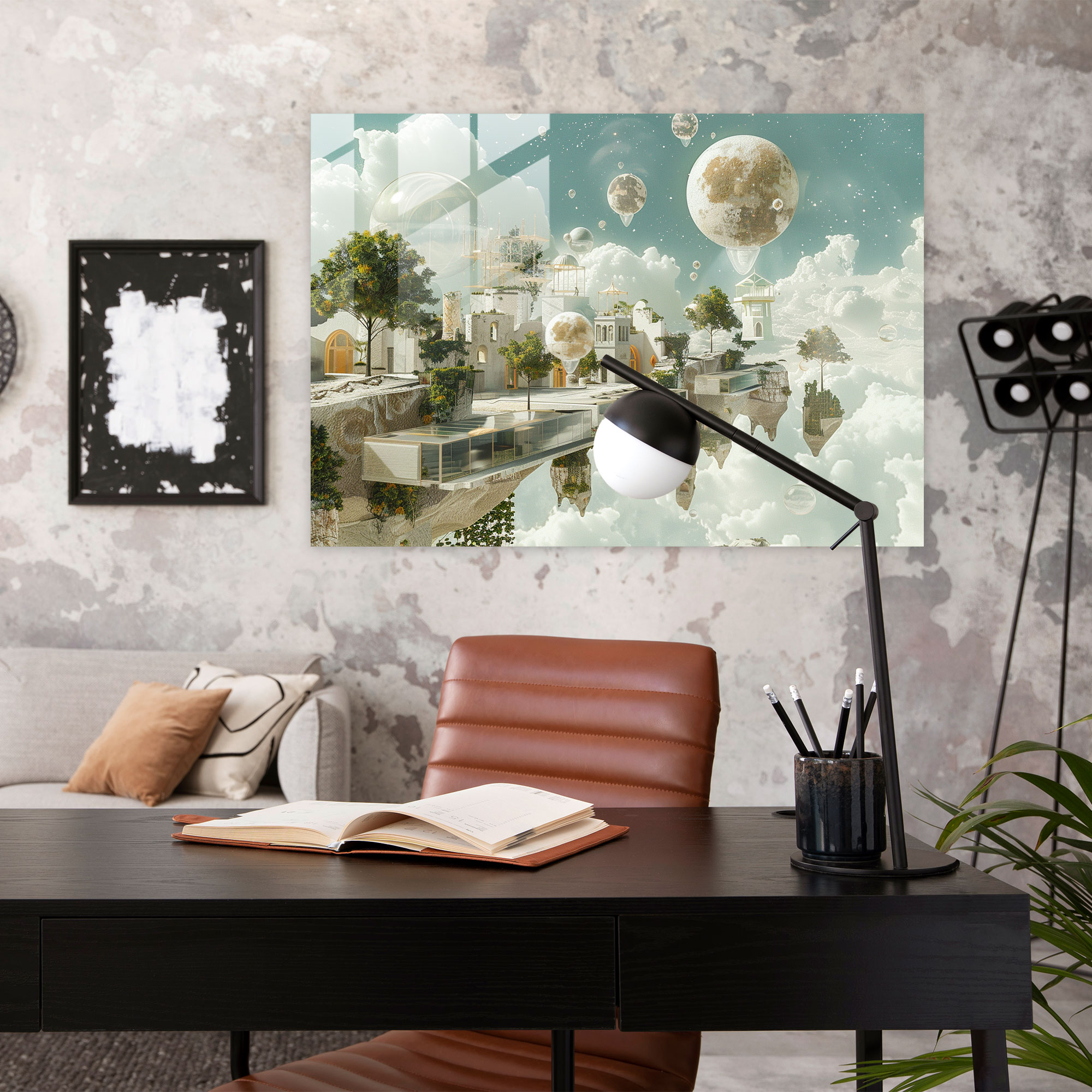 Dreamlike Landscape Glass Art - Surrealism Art, Impossible Architecture, Glass Print, Glass Art